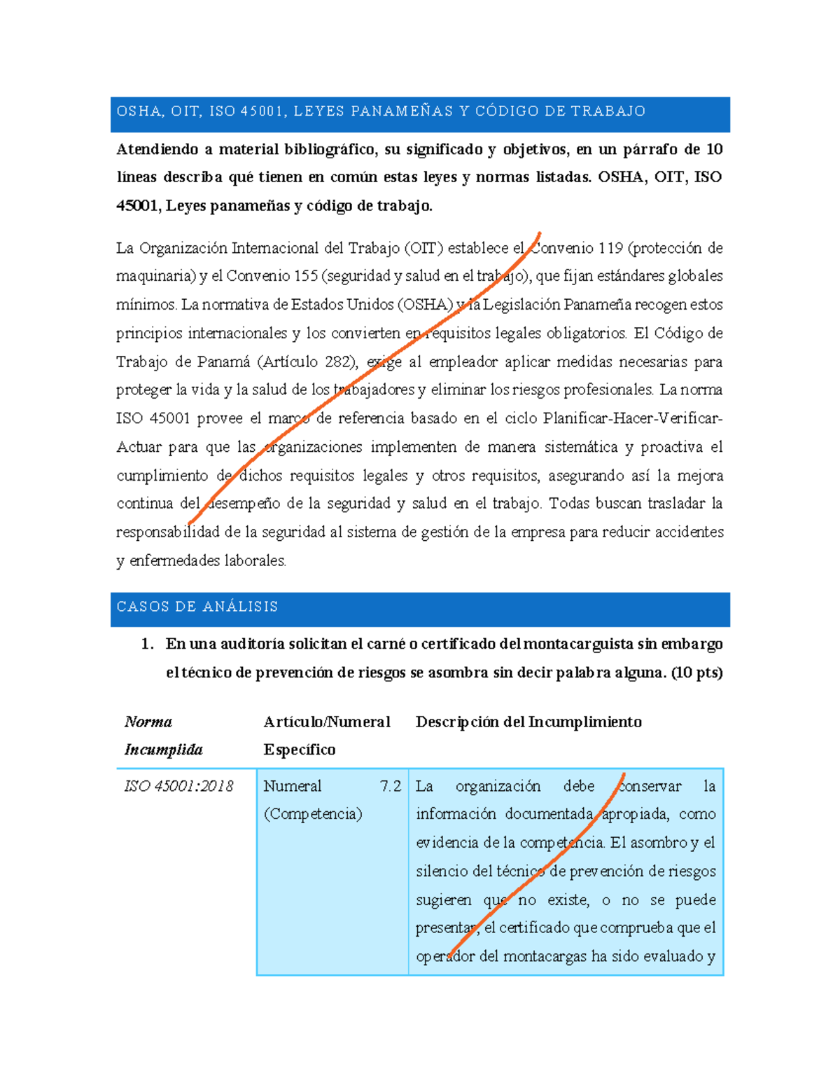 Parcial 3 - HSI - Análisis de Normas OSHA, OIT, ISO 45001 y Código de ...