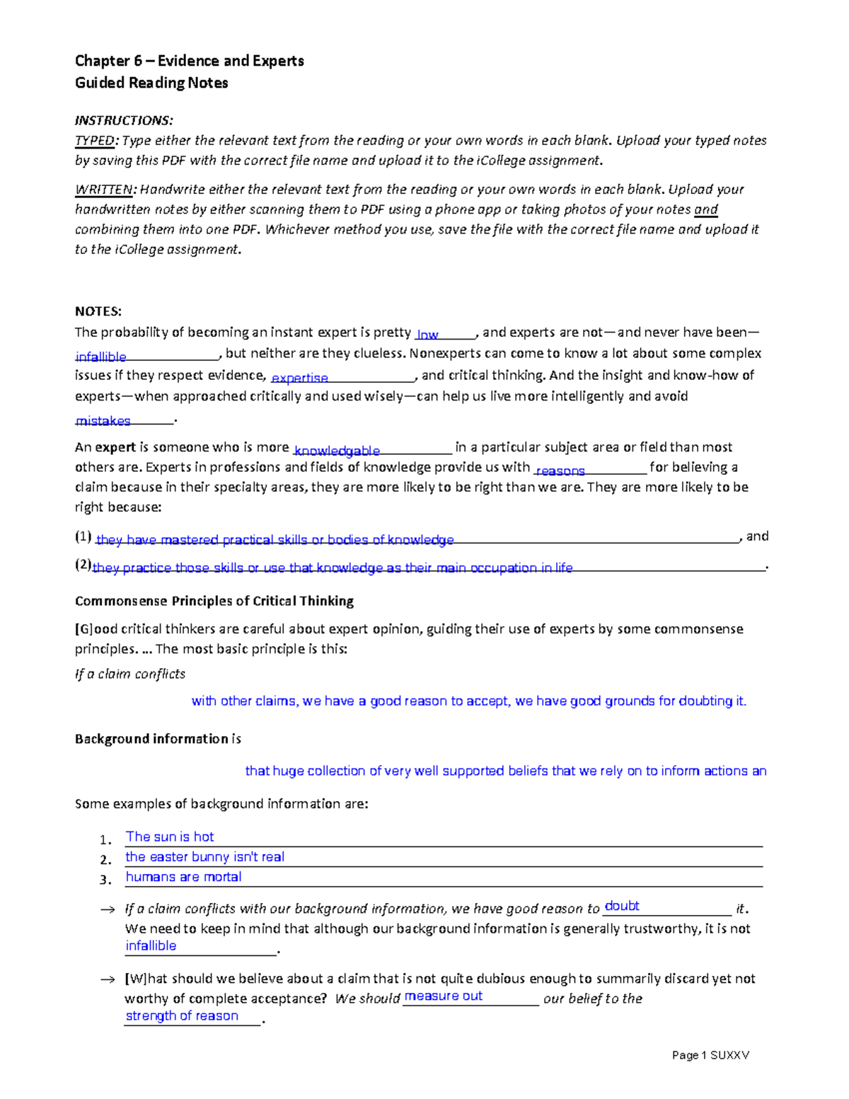 Chapter 6 Evidence and Experts Guided Reading Notes - Studocu