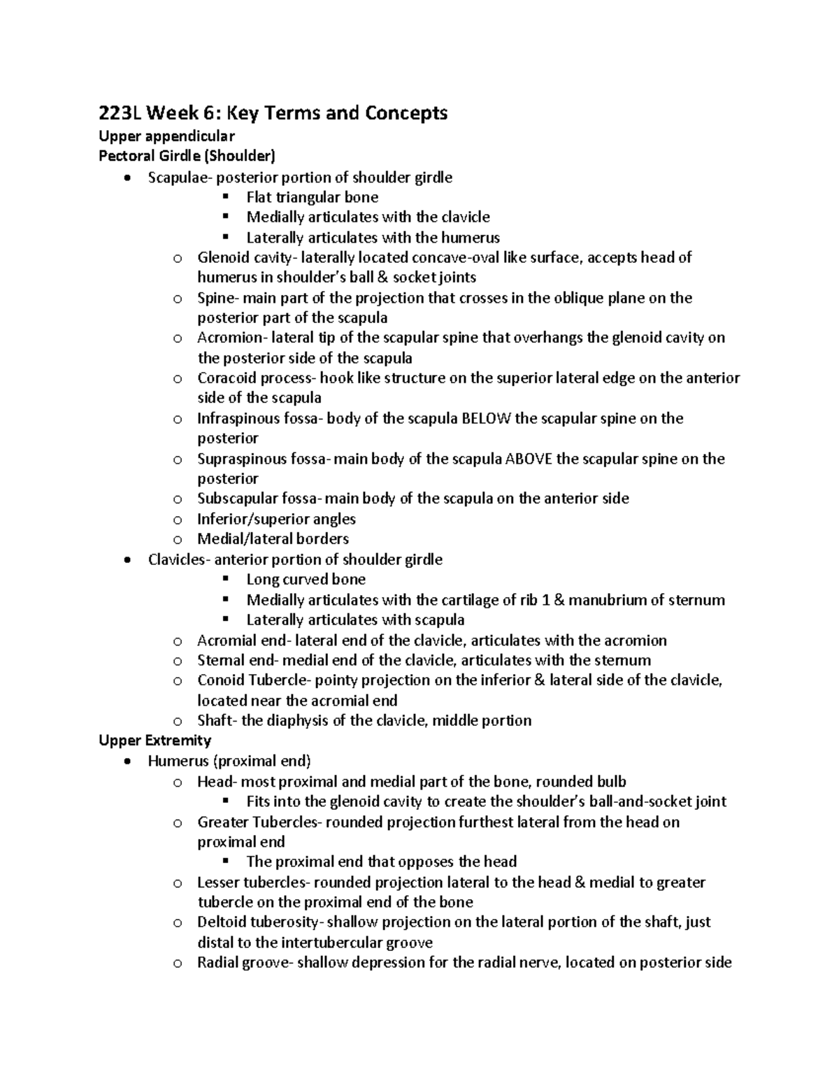 223L Week6 Key Terms - Week 6 lab notes - 223L Week 6: Key Terms and ...