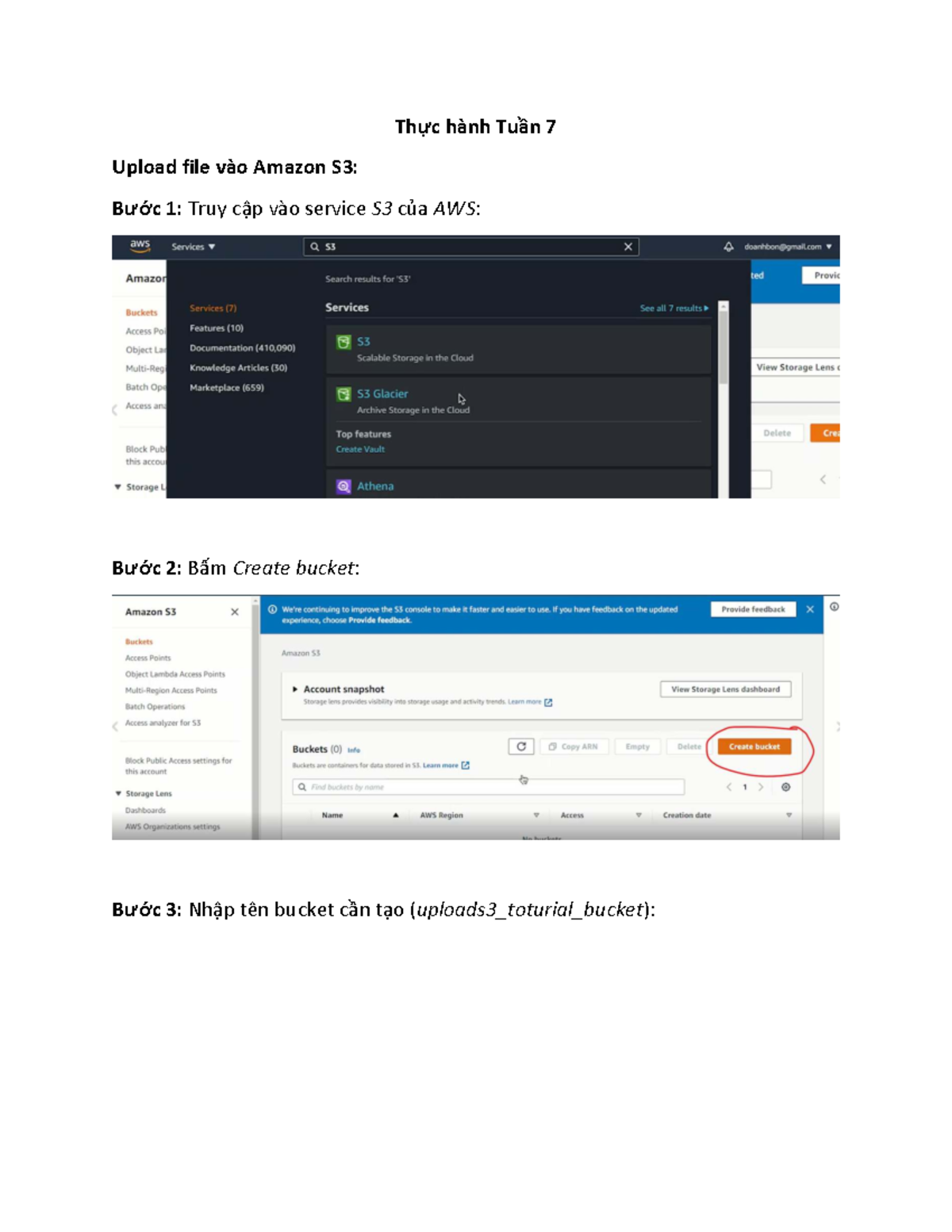 Thực hành Tuần 7: Hướng dẫn Upload File lên Amazon S3 - Lab5 - Studocu