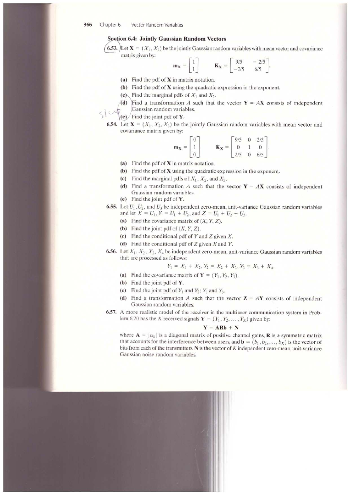 HW6: Chapter 6 Vector Random Variables - Jointly Gaussian Random ...