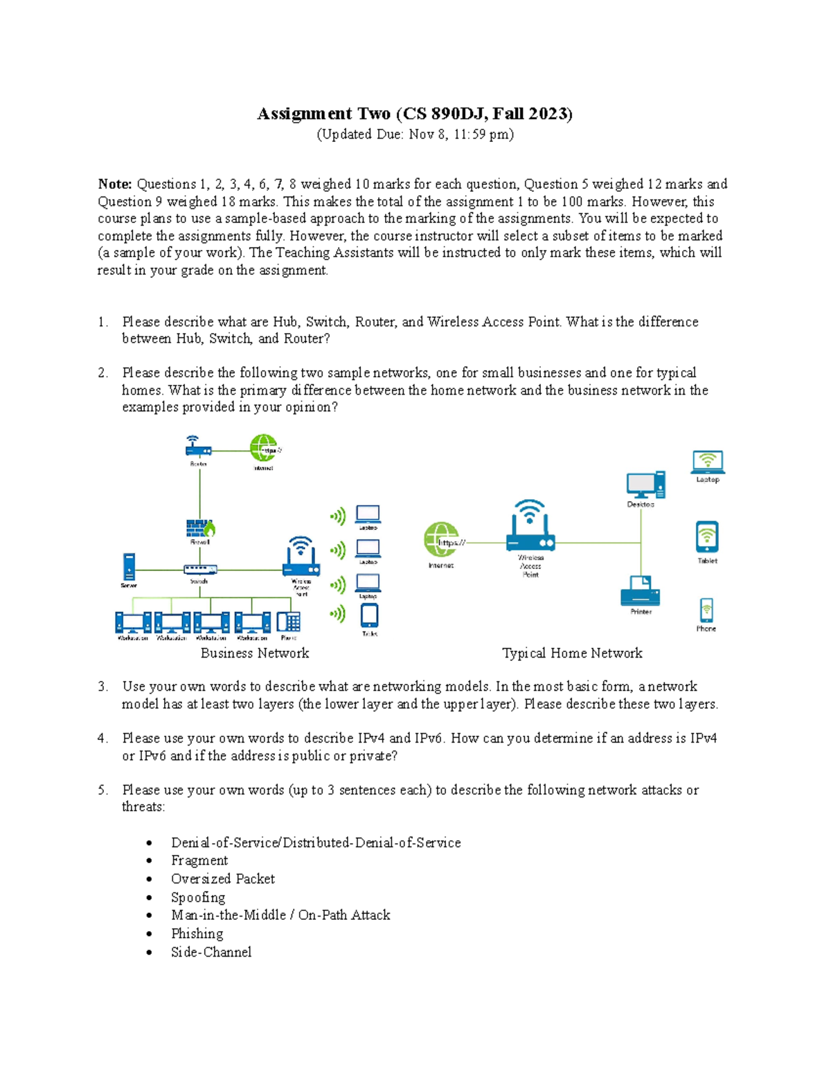CS 890DJ Assignment 2: Networking Concepts & Security Analysis - Studocu
