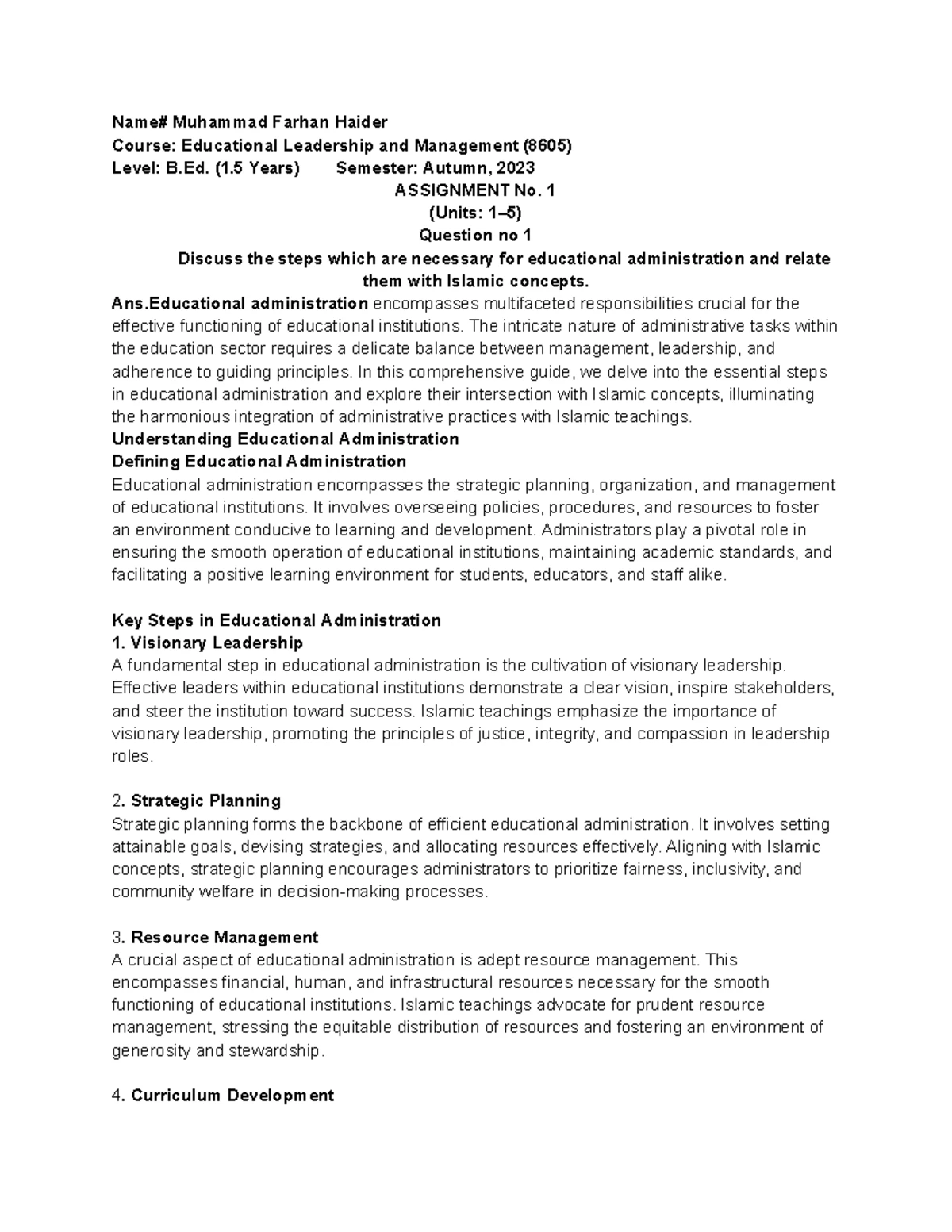 8605-2 Aiman - Assignment 02: Budgeting & Learning Resource Management ...