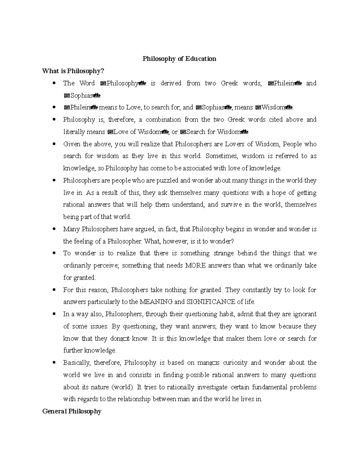 Philosophy of Education Overview - Notes for PHL-4-1-1 - Studocu