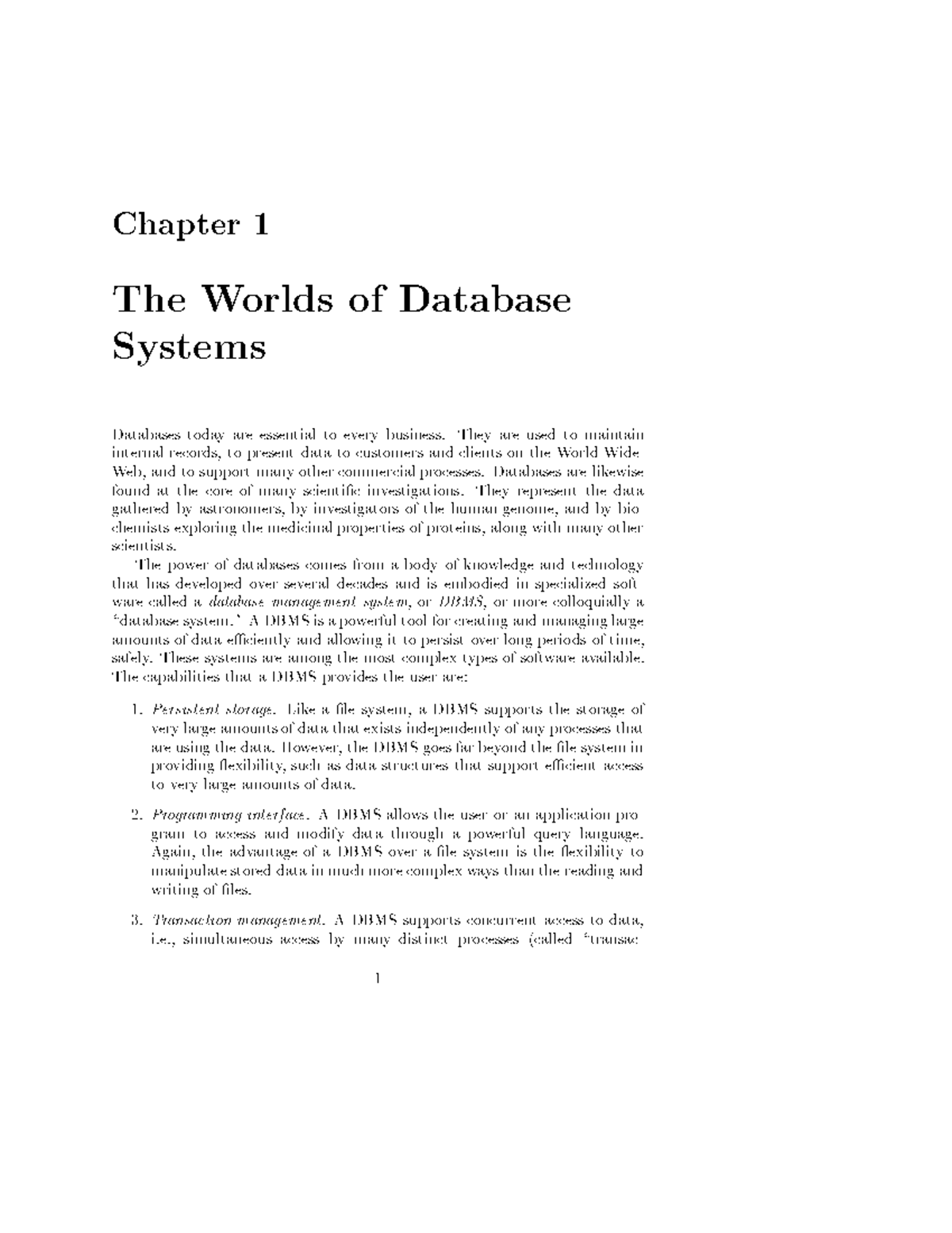 Ch1 - database ch1 - Chapter 1 The Worlds of Database Systems - Studocu