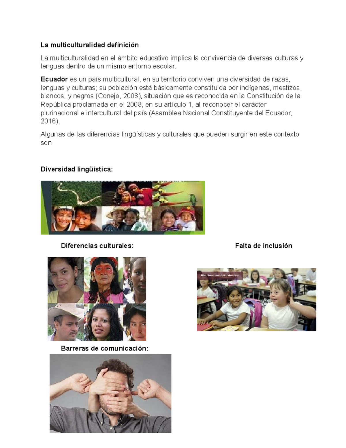 La Multiculturalidad en la Educación: Definición y Contexto - Studocu