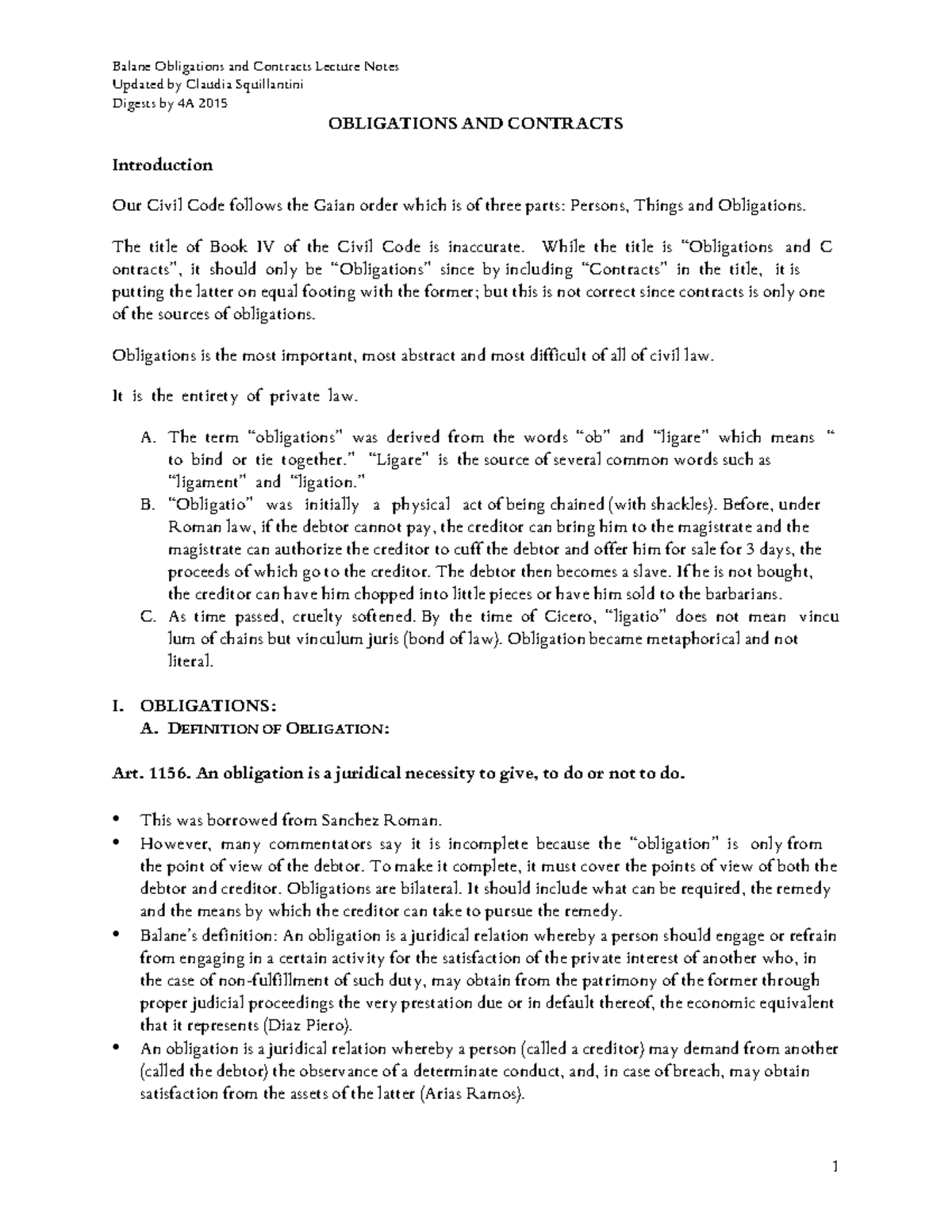 Oblicon 4A 2015: Comprehensive Digests on Obligations & Contracts by Uribe - Document Preview