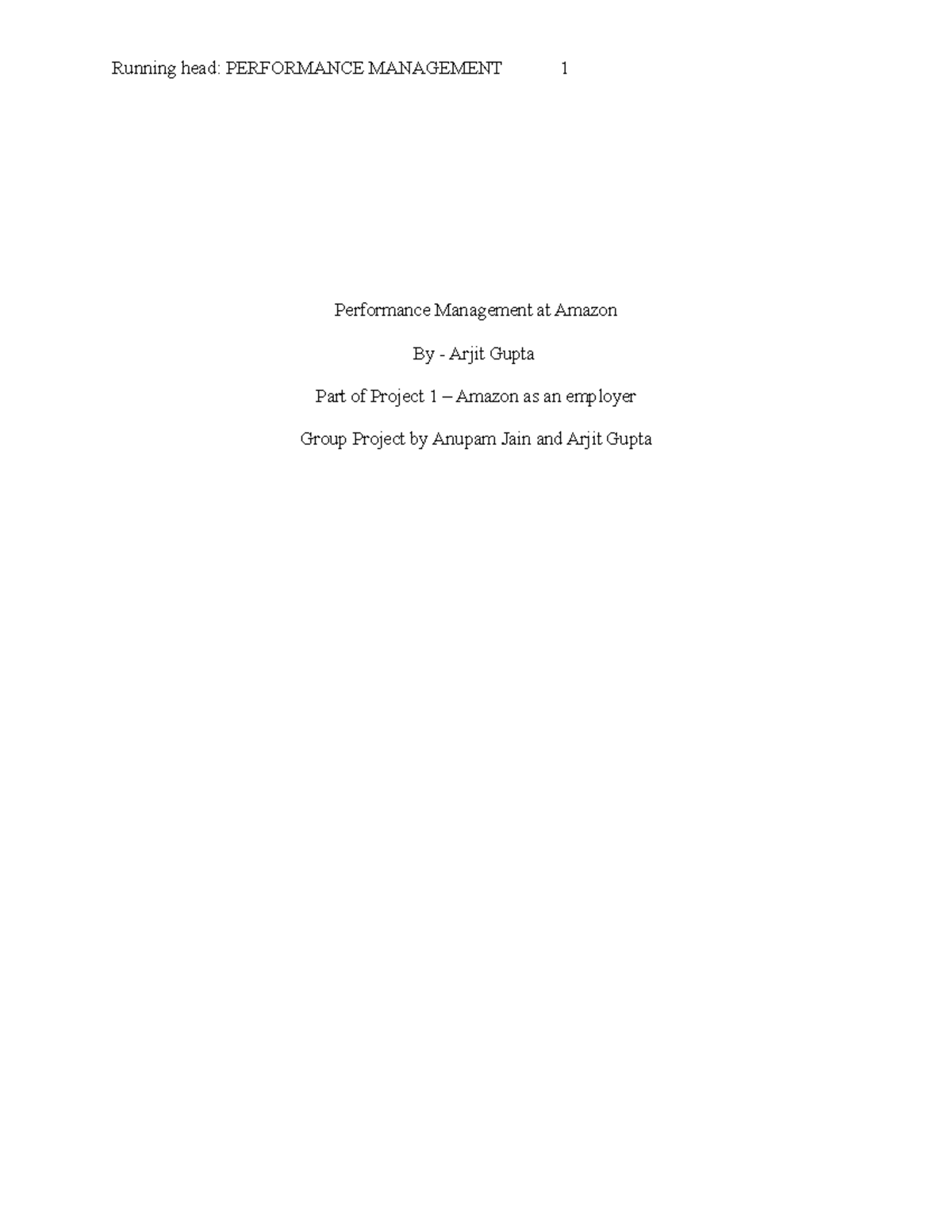 Performance Management Analysis at Amazon - Project 1 Insights - Studocu