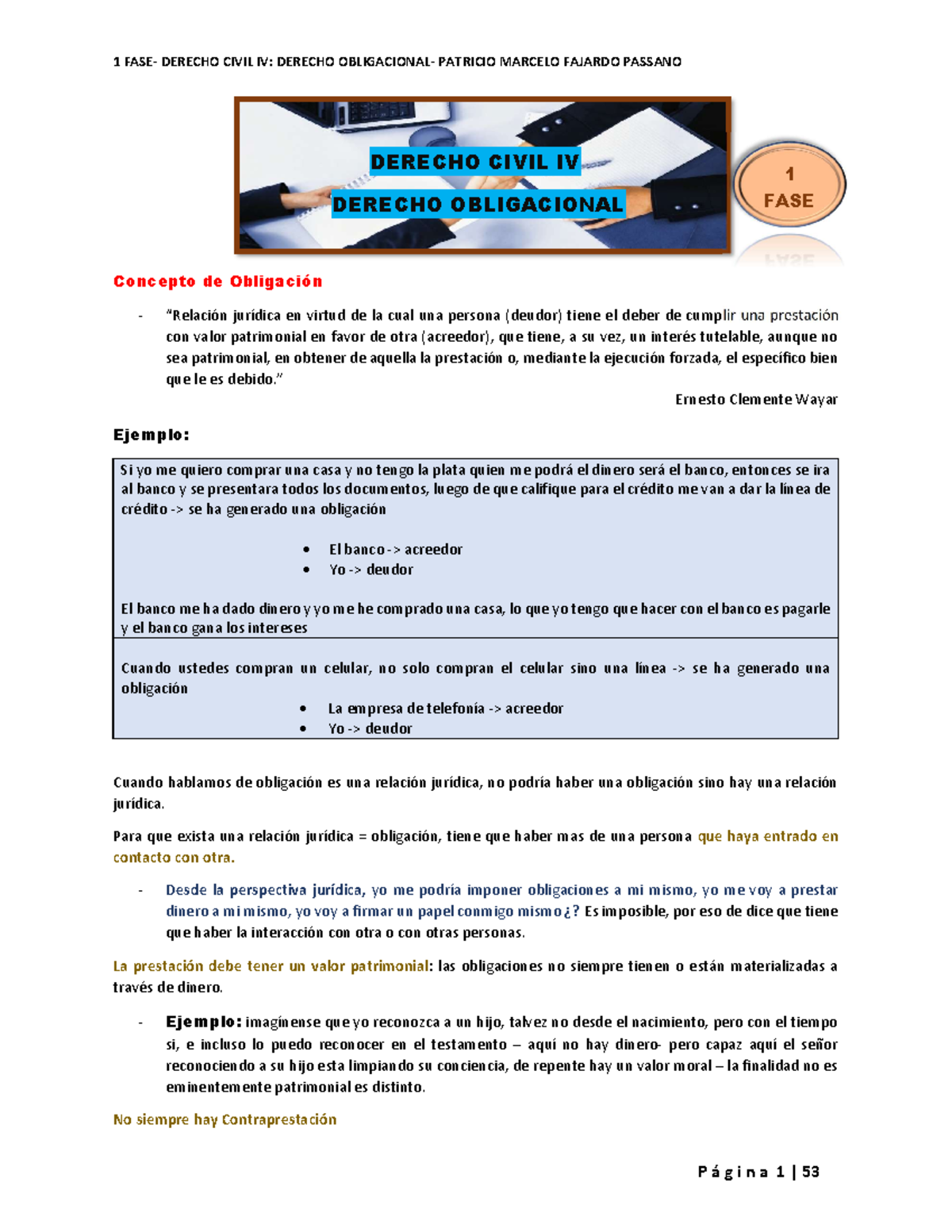 Derecho Civil IV: Obligaciones y Contratos - Fase de Estudio - Document Preview