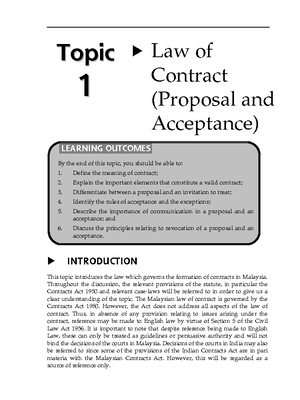 Summary Cases for Acceptance Topic: Contract Law 2020/2021 - Studocu