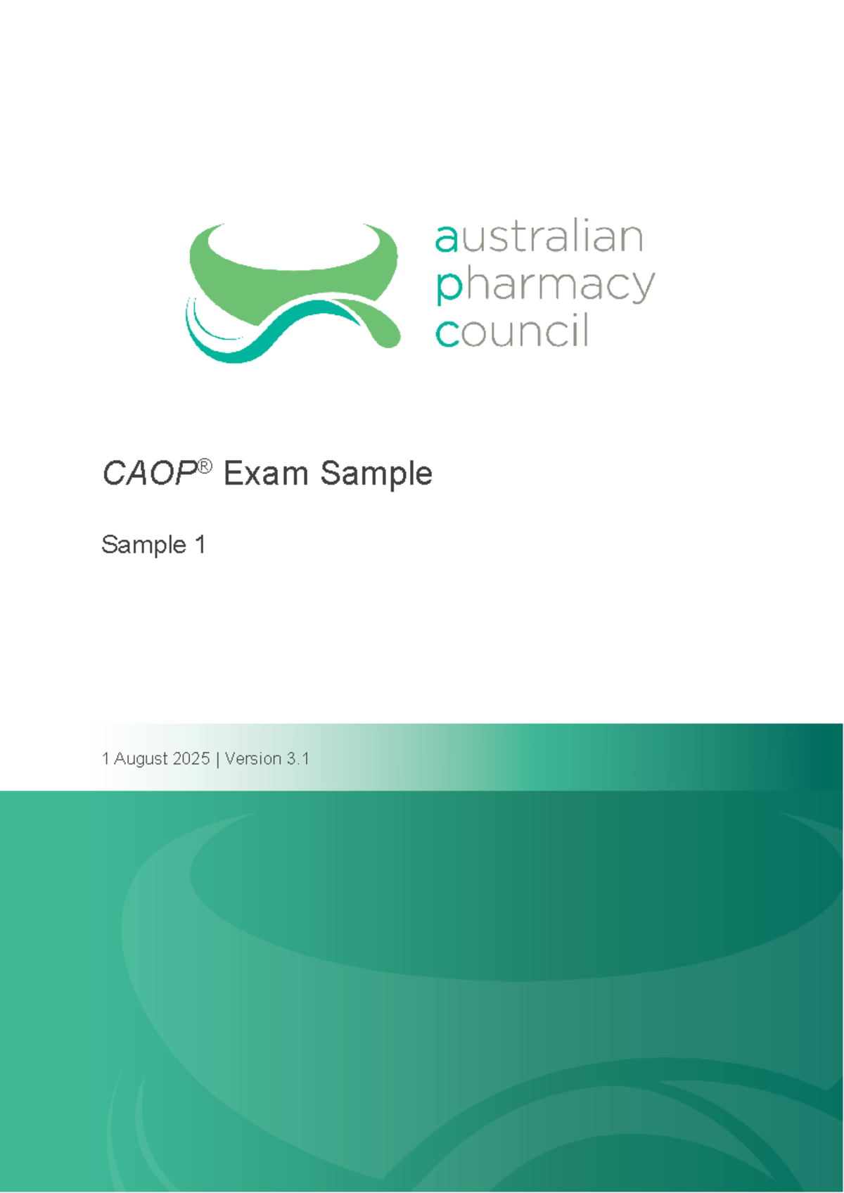 CAOP Exam Sample 3.1 - August 2025 Questions and Patient Profiles - Studocu