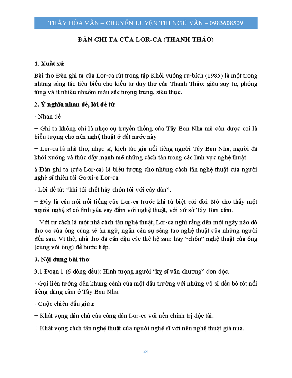 ĐÀN GHI TA CỦA LOR-CA - fhdh - ĐÀN GHI TA CỦA LOR-CA (THANH THẢO) 1 ...