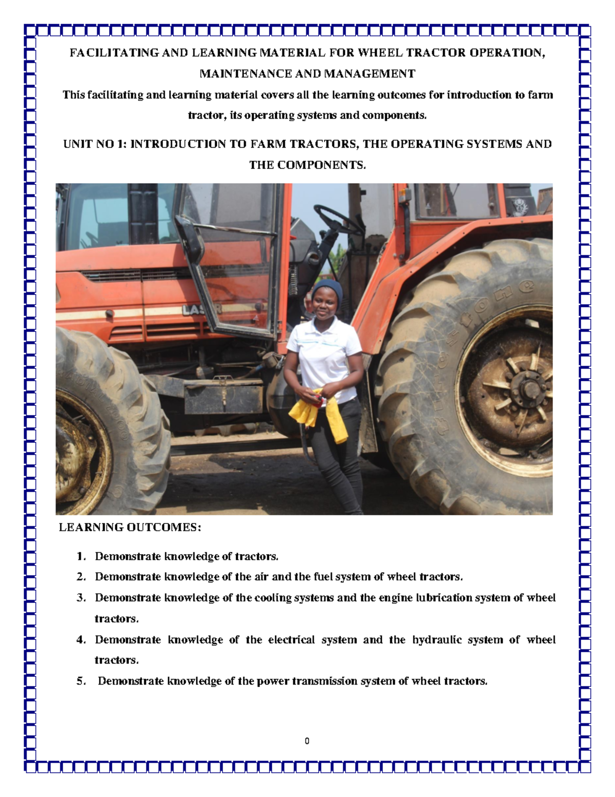 LFM 101: Wheel Tractor Operation, Maintenance & Management Guide - Studocu