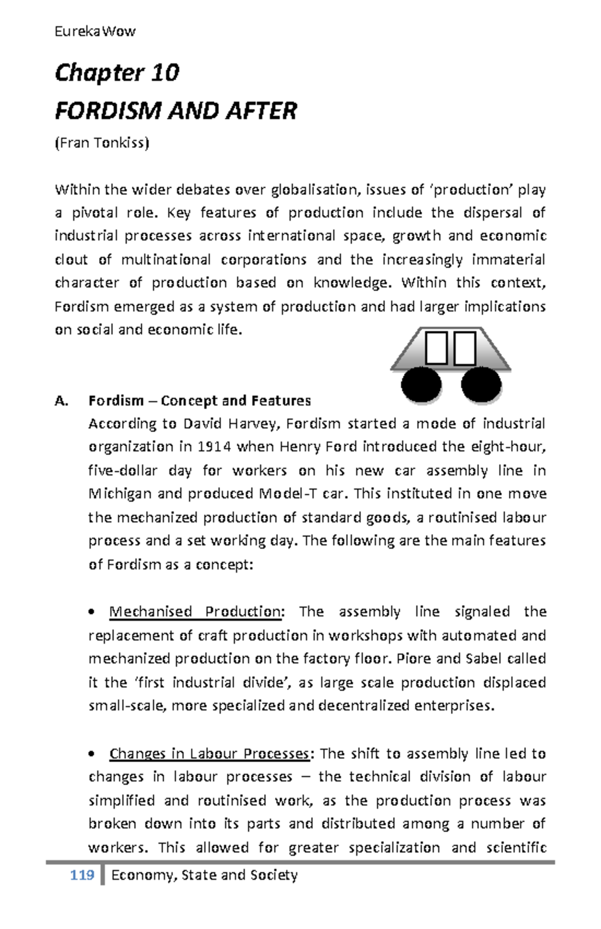 Fordism and After: Key Concepts from Chapter 10 (ECO 202) - Studocu