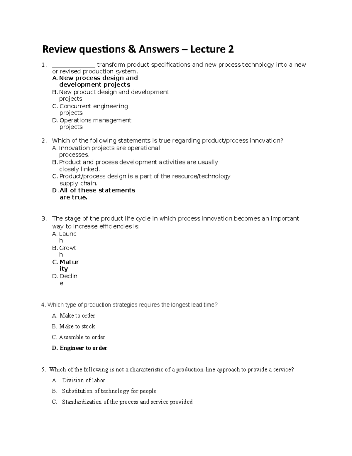 Review Questions & Answers 2020 - Lecture 2 - Review questions ...