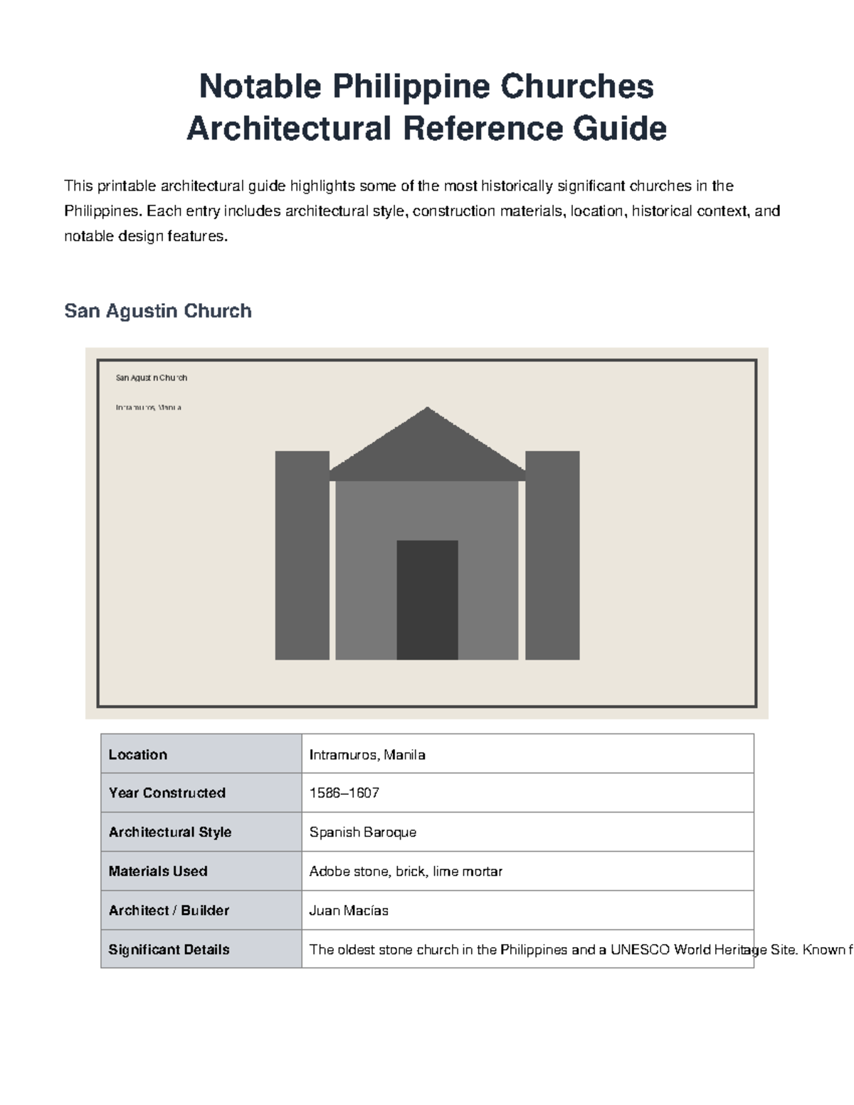 Notable Philippine Churches Architectural Reference Guide - Studocu