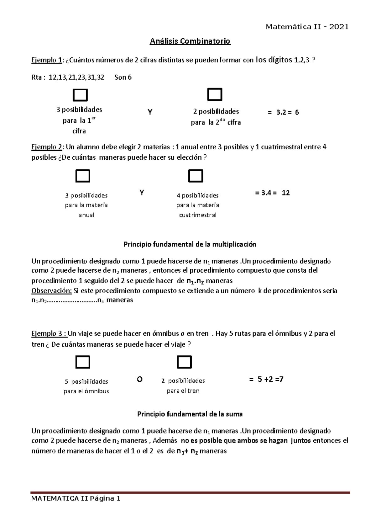 Matemática II 2021: Ejemplos de Análisis Combinatorio y Probabilidades ...