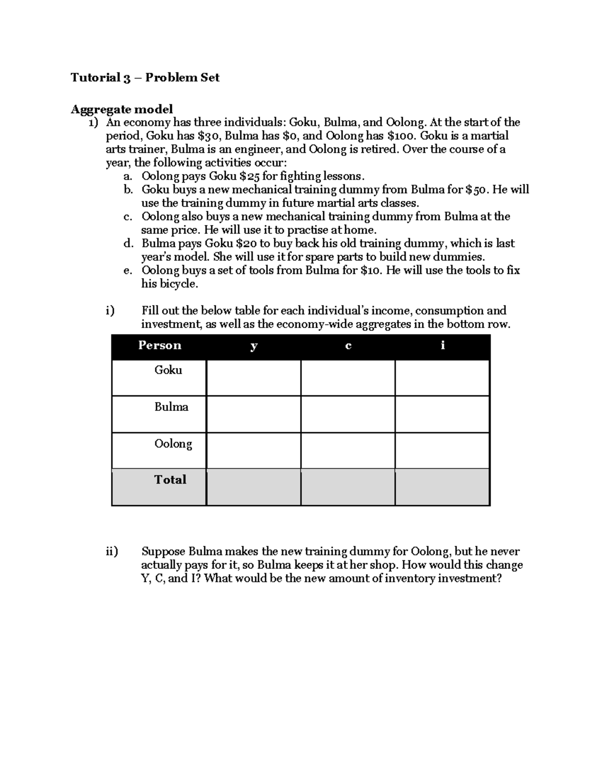 Tutorial+3+-+Unemployment+-+Questions - Tutorial 3 – Problem Set ...