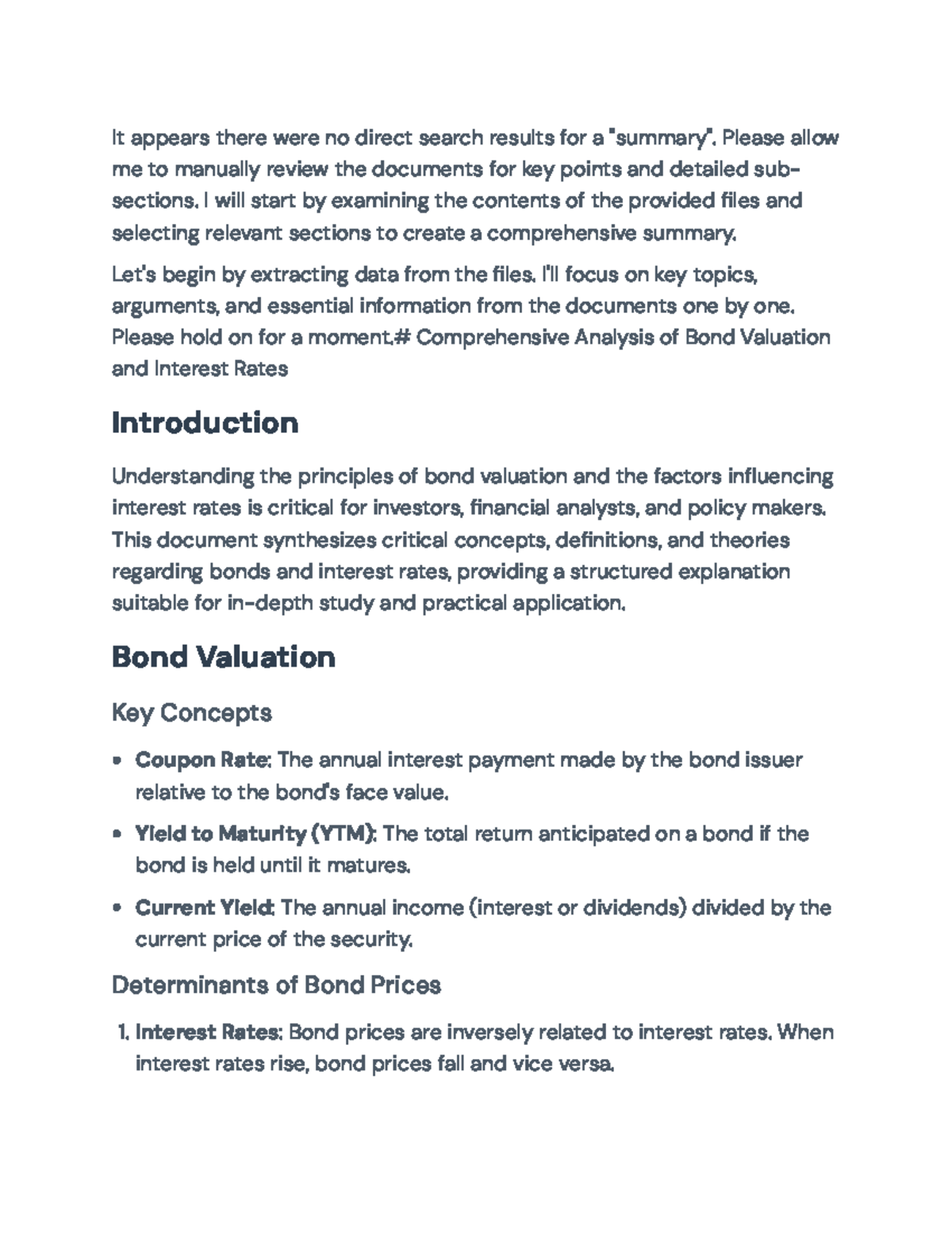 Comprehensive Analysis of Bond Valuation and Interest Rates - It ...