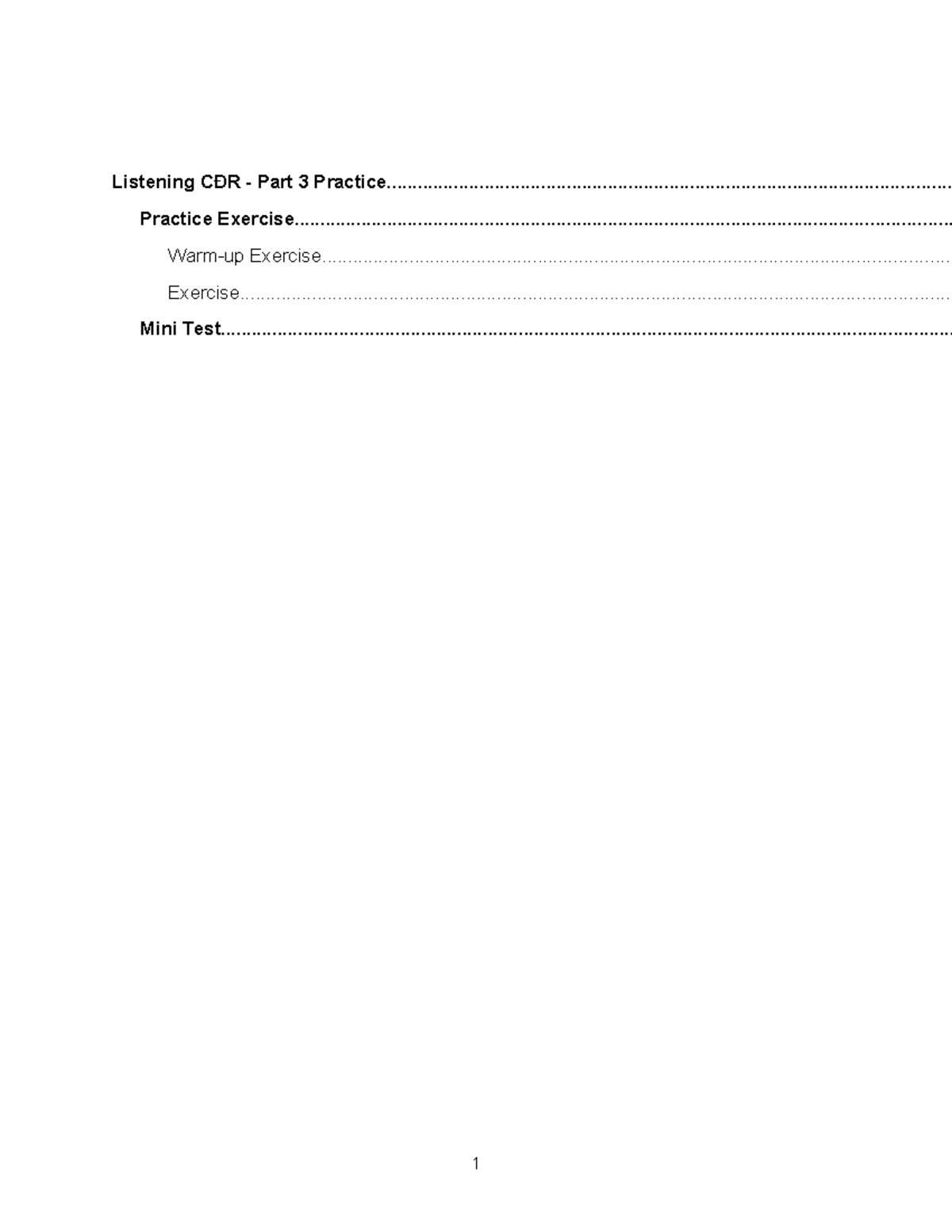 Listening CĐR Part 3 Practice Exercises and Mini Test - Studocu