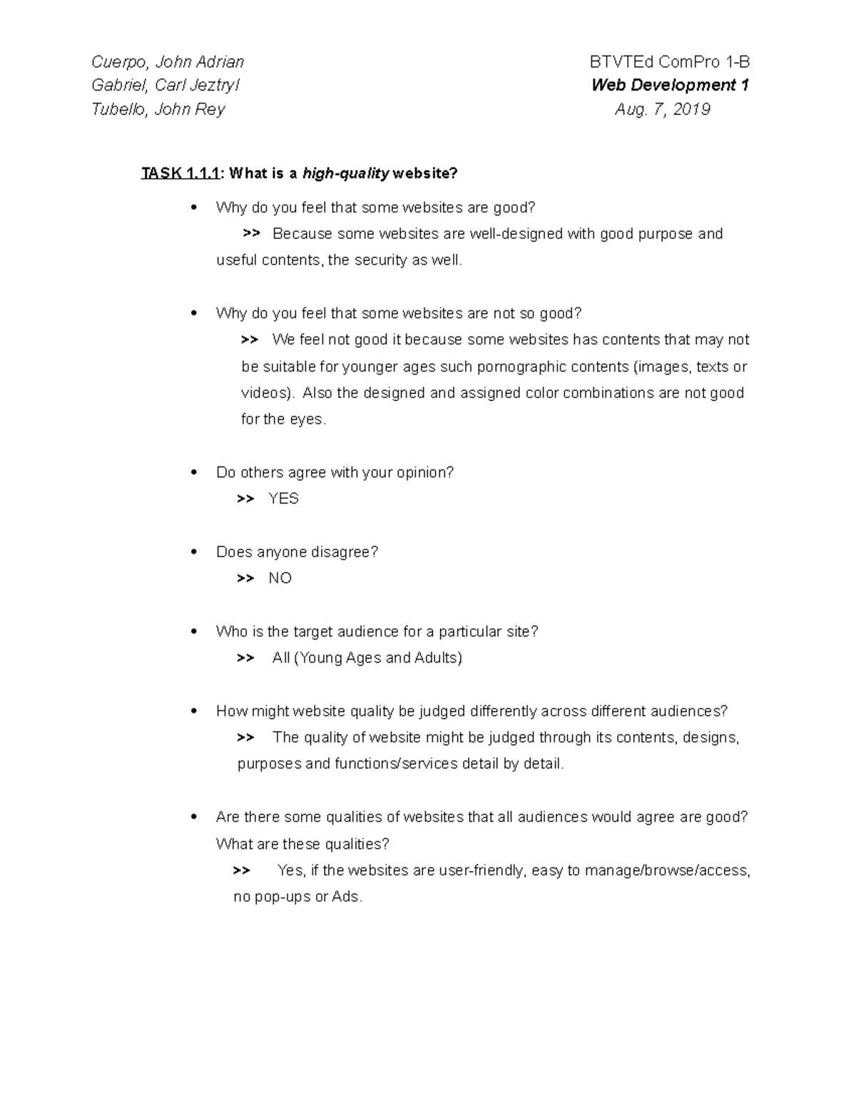 WEB Development TASK 1.1.1: Assessing Website Quality and Critique ...