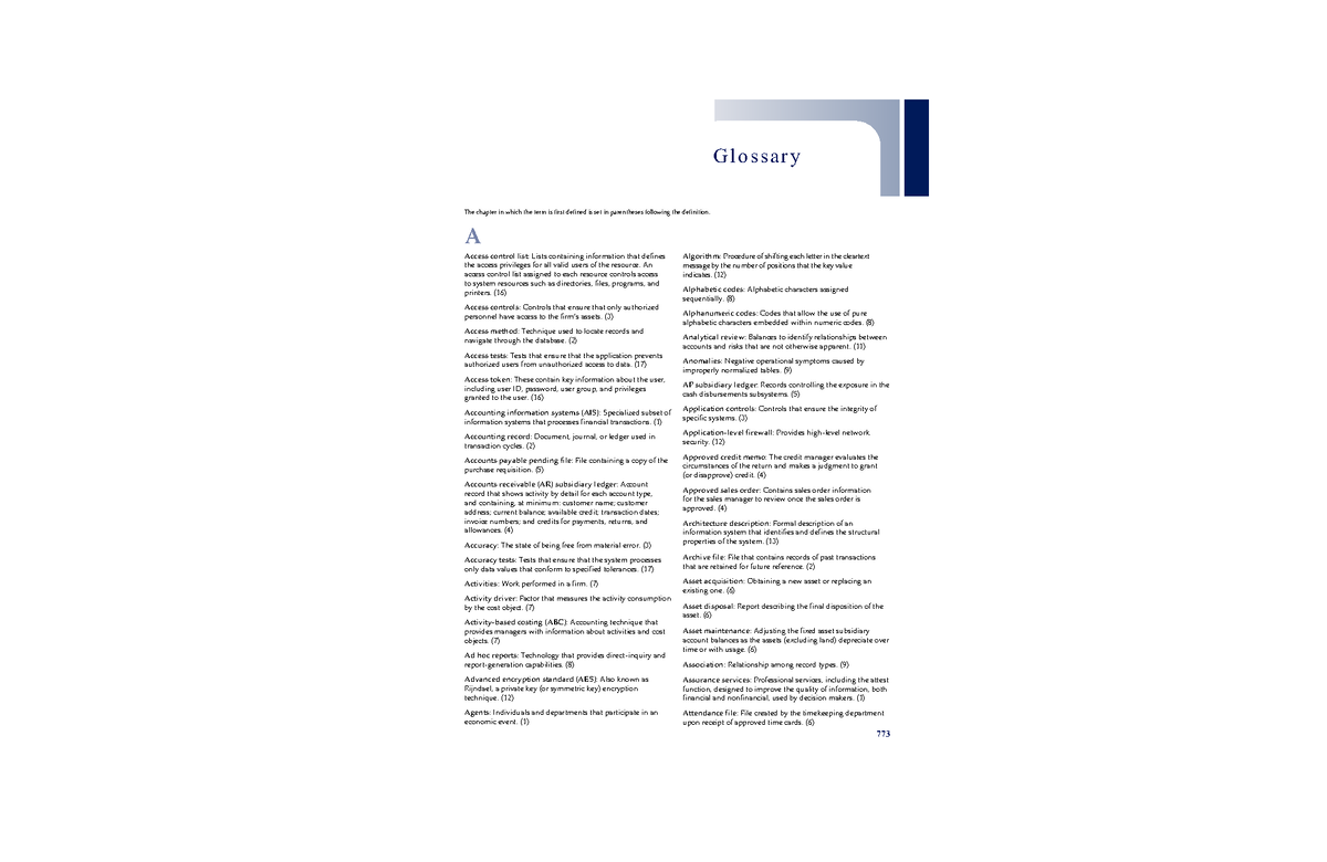Glossary of Key AIS Terms for Accounting Information Systems - Studocu