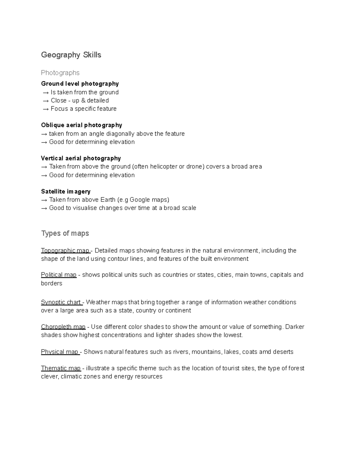 Geo - Study - Geography Skills and Environmental Changes Overview - Studocu