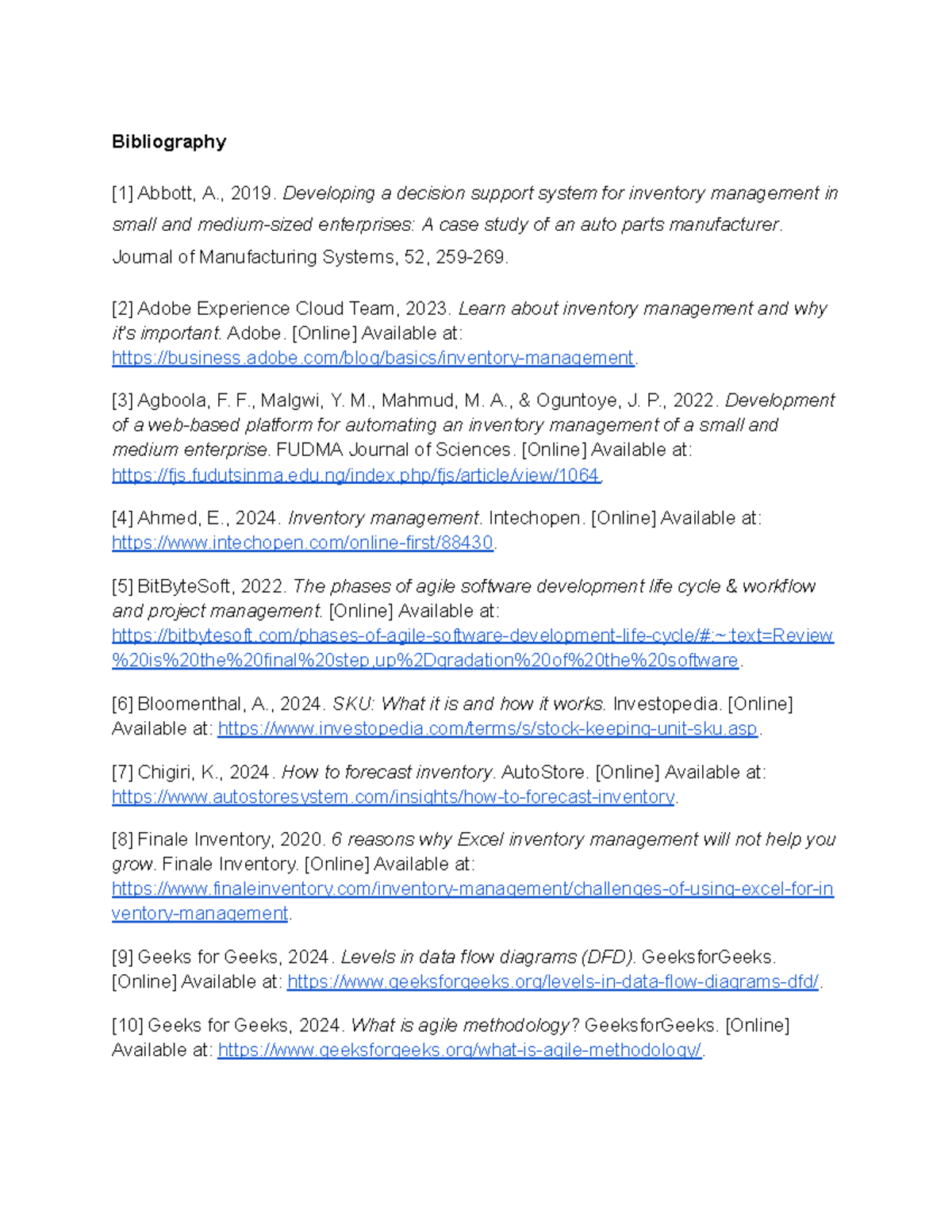 IMS-References: Key Sources for Inventory Management Systems - Studocu