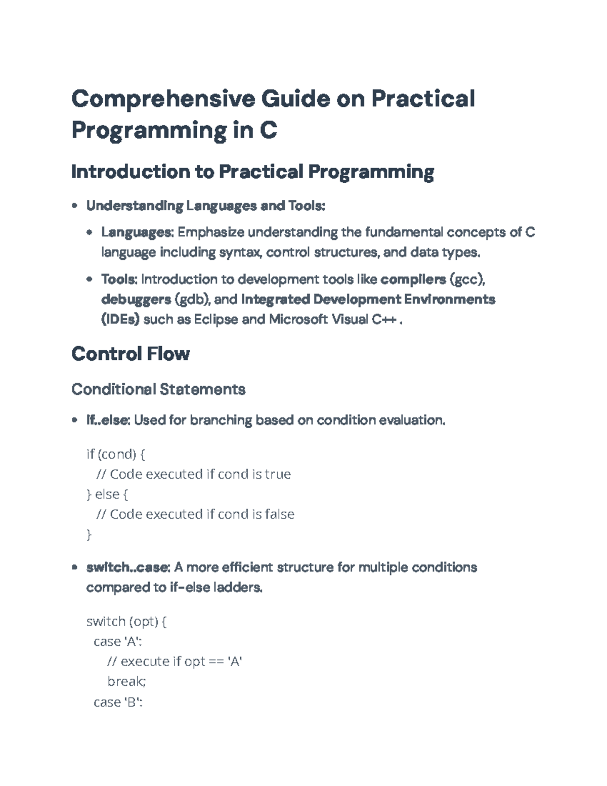Comprehensive Guide to Practical Programming in C Language ...