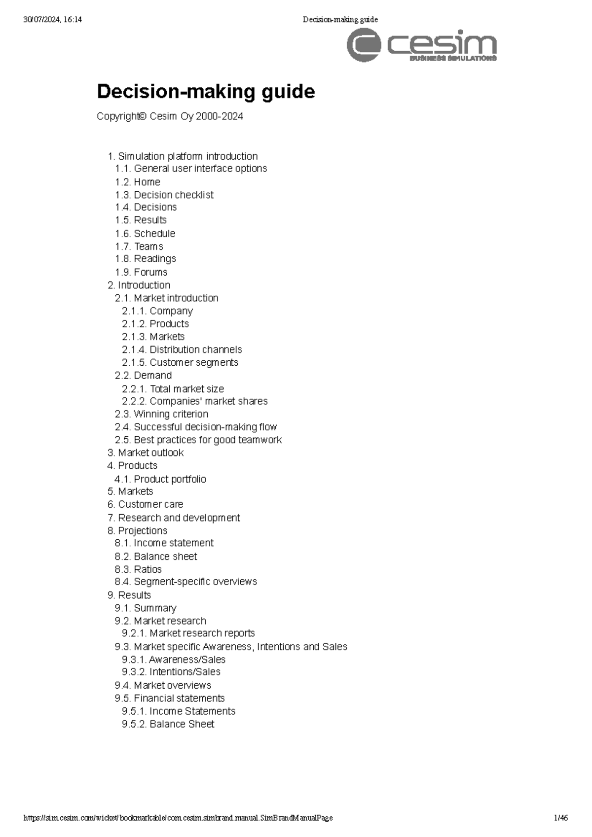 16:14 Guide to Cesim Oy Simulation Platform: User Interface ...