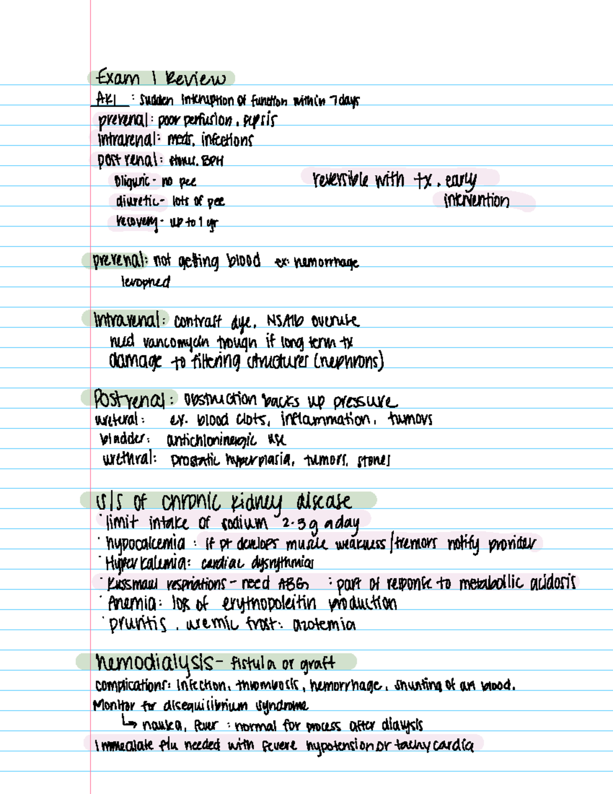 Exam 1 Review: Advanced Med Surg Cardiac Notes - Studocu