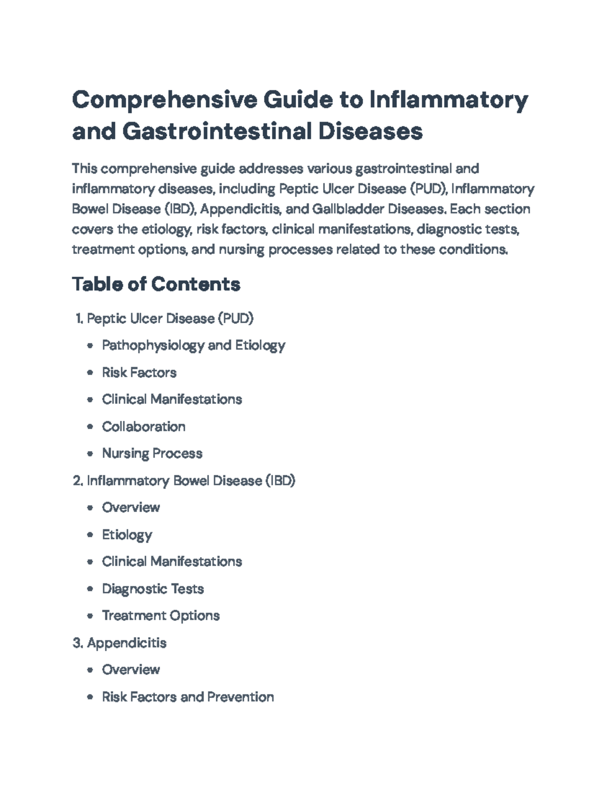 Comprehensive Guide to Inflammatory & GI Diseases: PUD, IBD ...