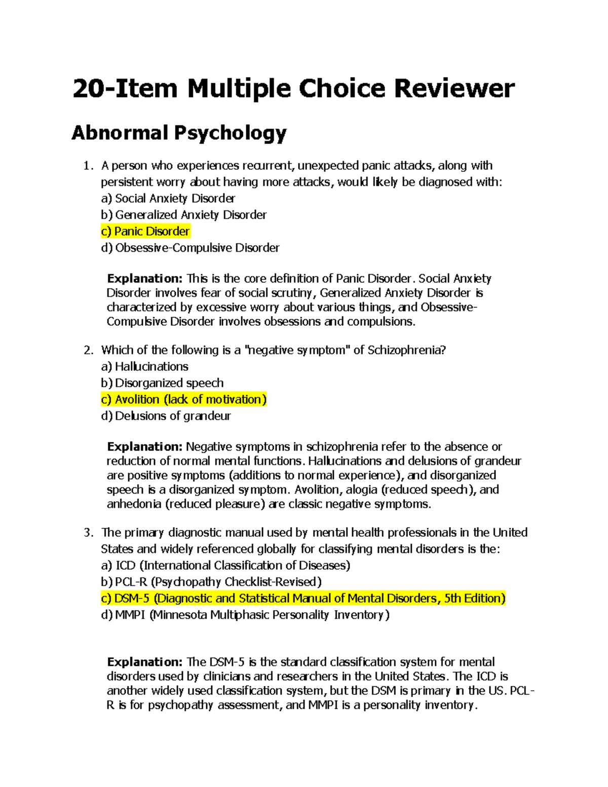 PSY 101: Psychological Assessment - Simplified Review Notes - Studocu