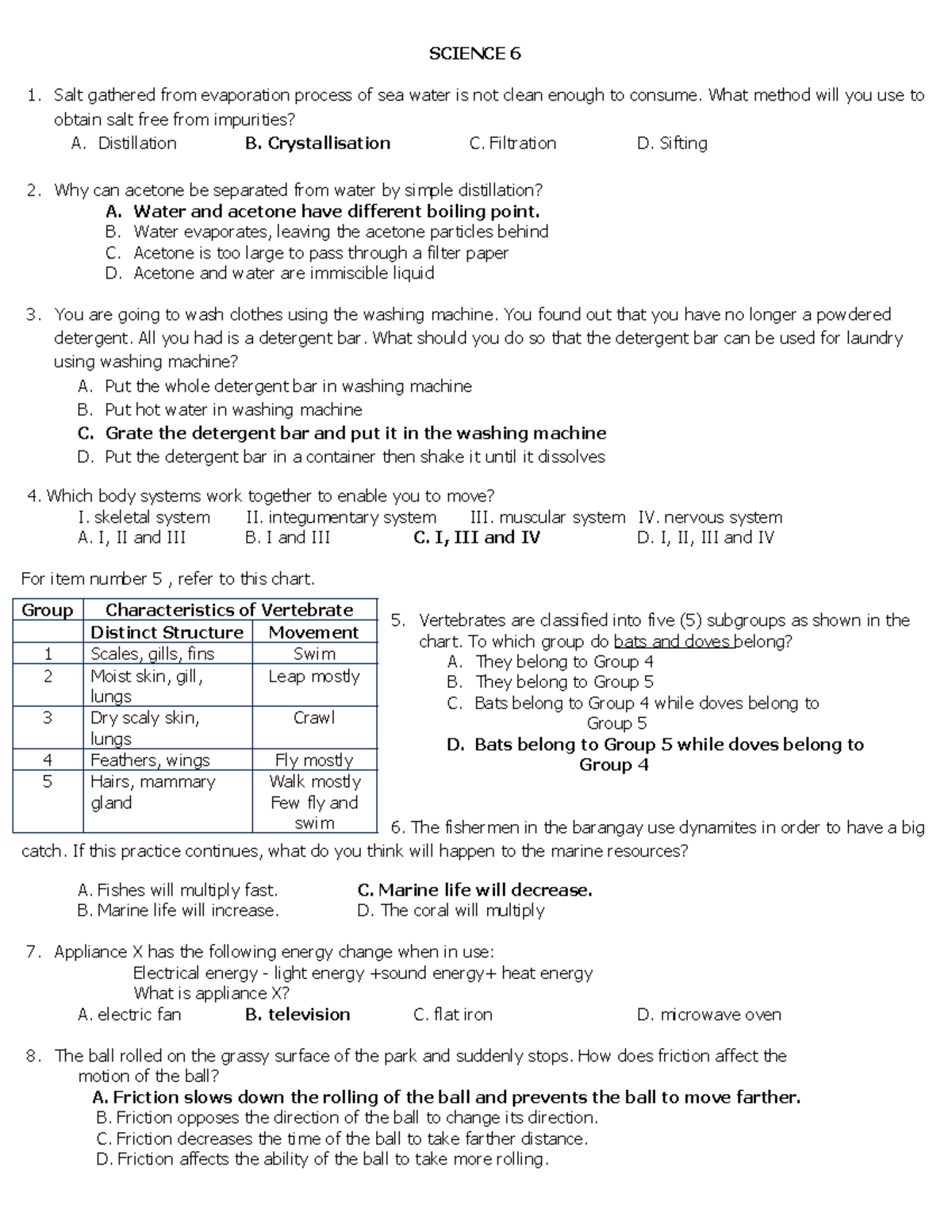 SCIENCE 6 & MATHEMATICS 6 Admission Test Reviewer - Studocu