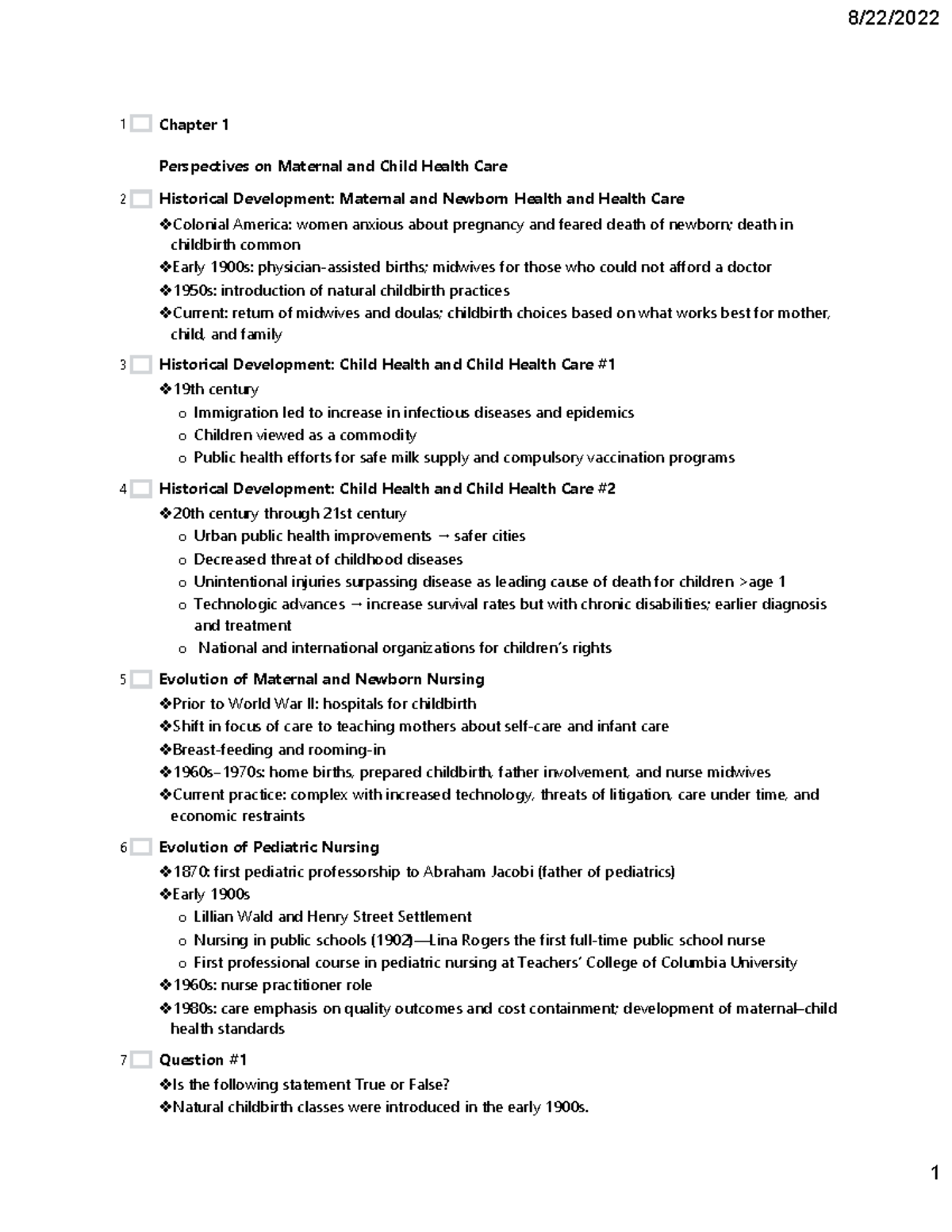 Chapter 1: Perspectives on Maternal and Child Health Care (OB 101 ...