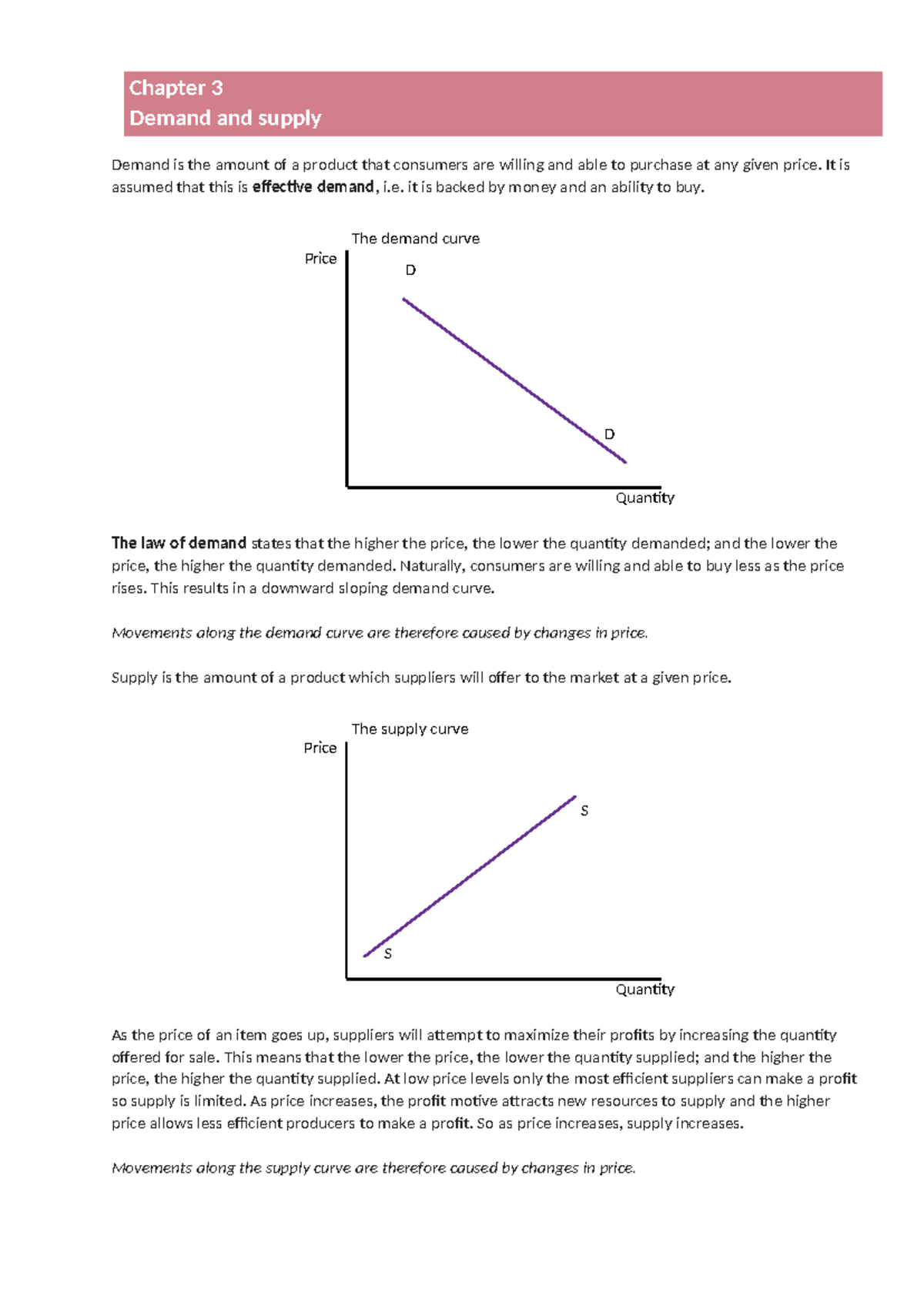 Chapter 3: Demand and Supply Analysis in Economics - Studocu