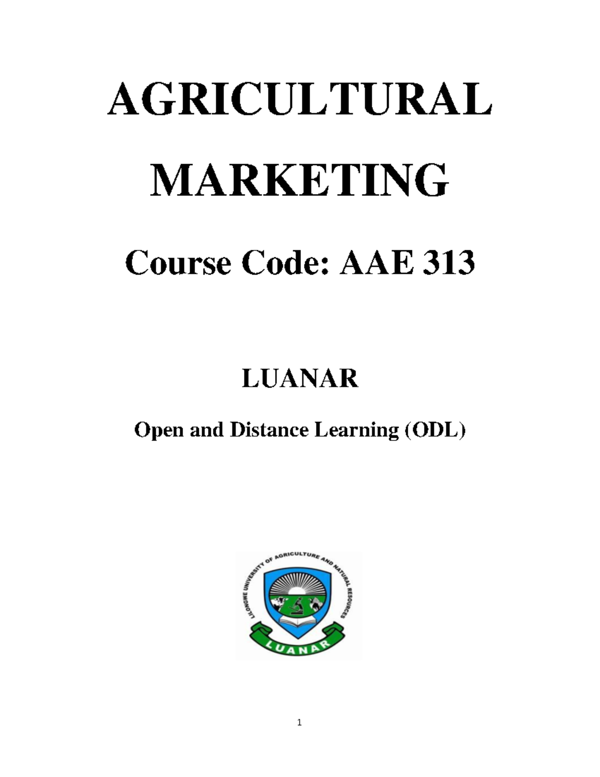 Agricultural Marketing Overview: AAE 313 Course Notes - Studocu