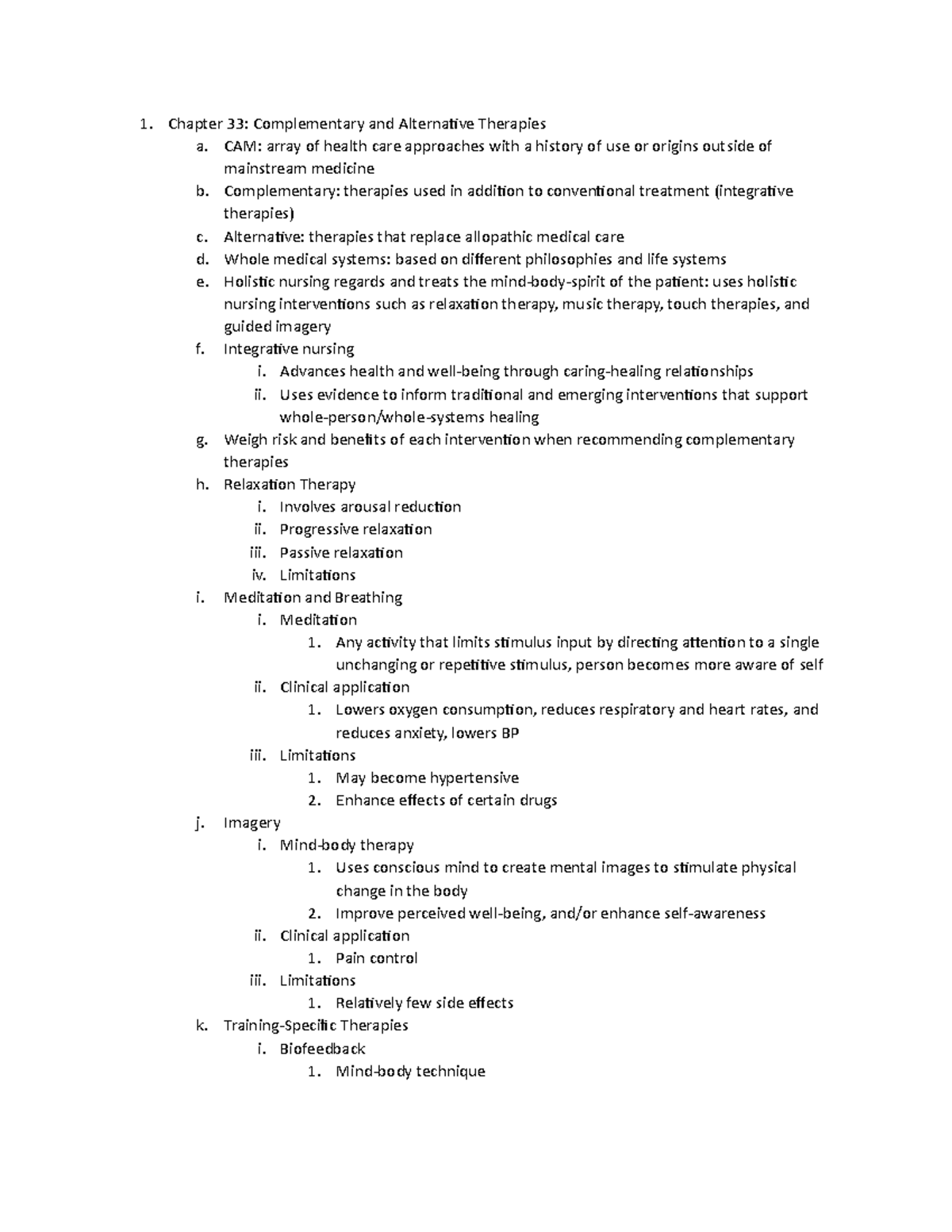 Week 7 & 8 Review - Lecture Notes on Complementary Therapies - Studocu