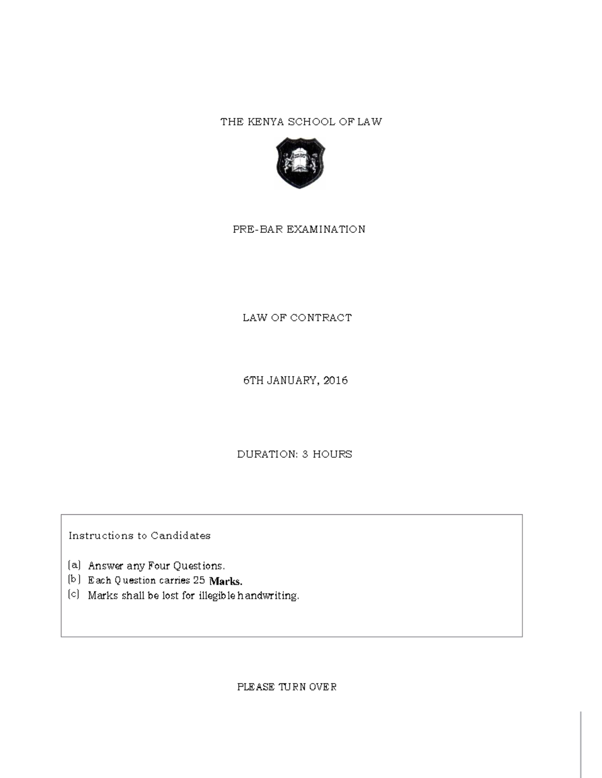 Law of Contract 1 - Important Summary for Exam Preparation - Studocu