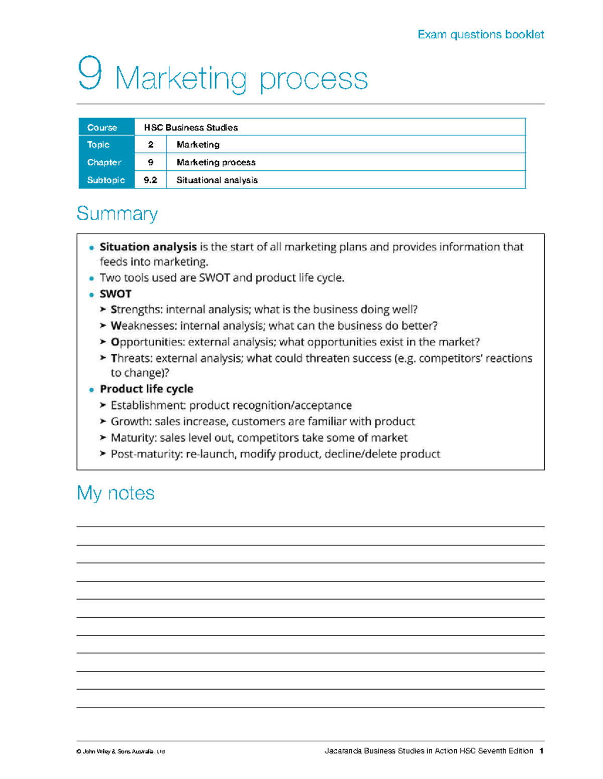 HSC Business Studies Exam Questions: Marketing Process Overview - Studocu