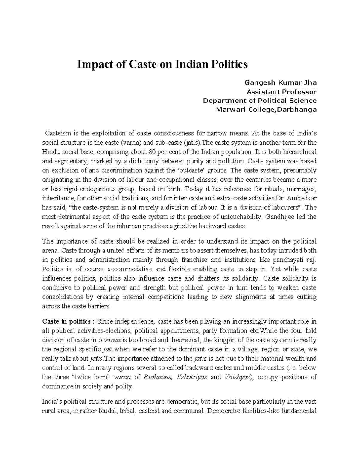 3249030247. Impact of Caste ,Religion and Language on Indian Politics ...