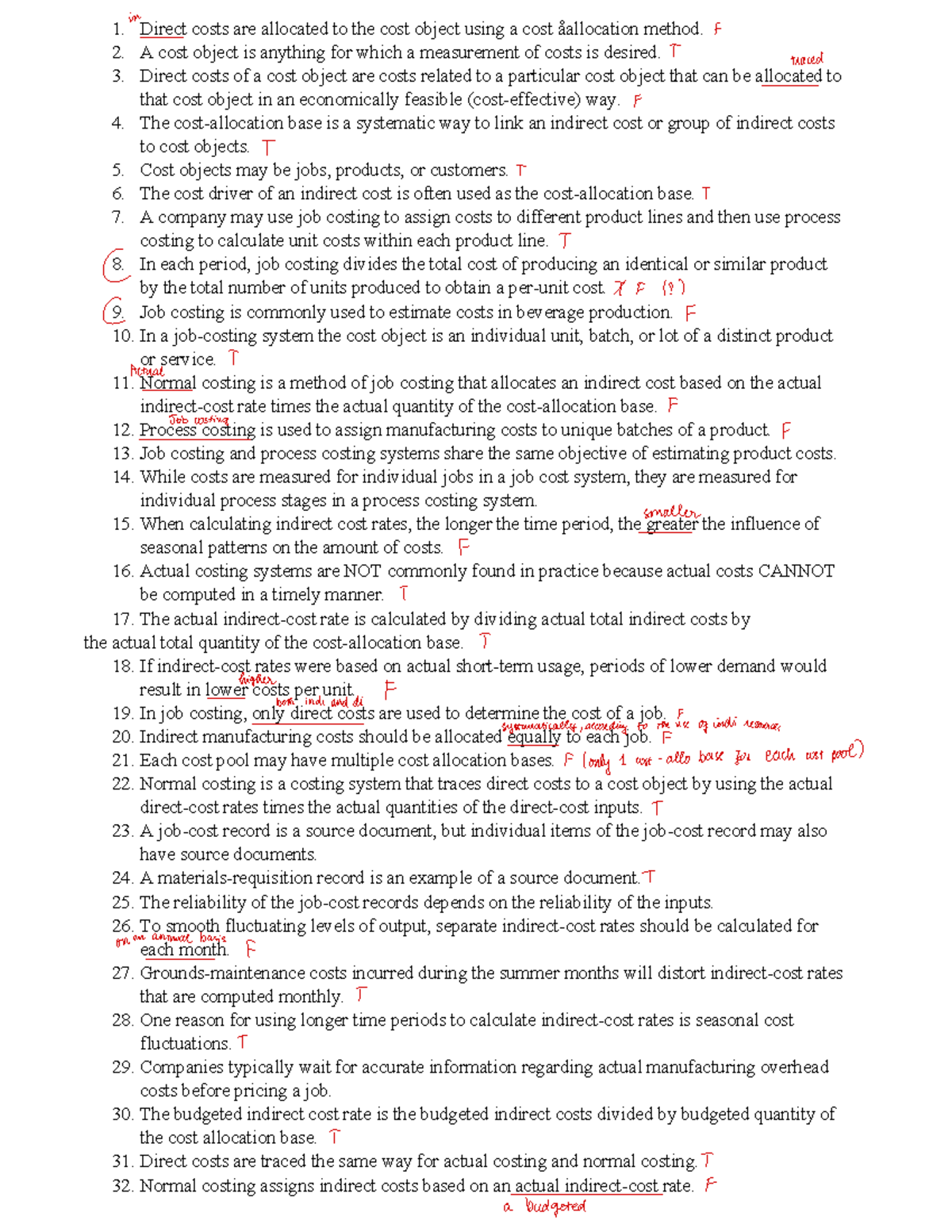 Cost Accounting (ACCT 201): Job and Process Costing Overview - Studocu