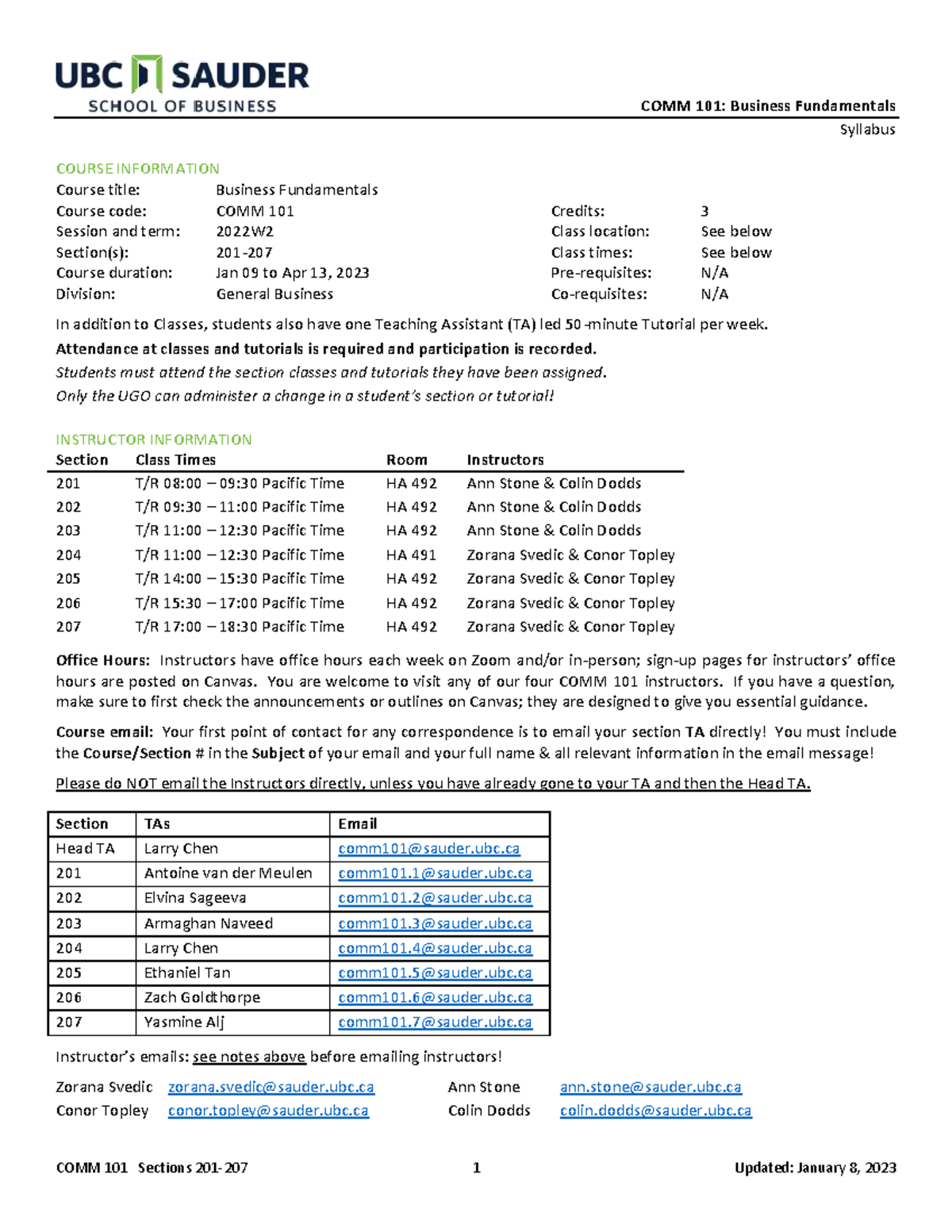 COMM101-Syllabus-Winter-2022-Overview-and-Details - Studocu