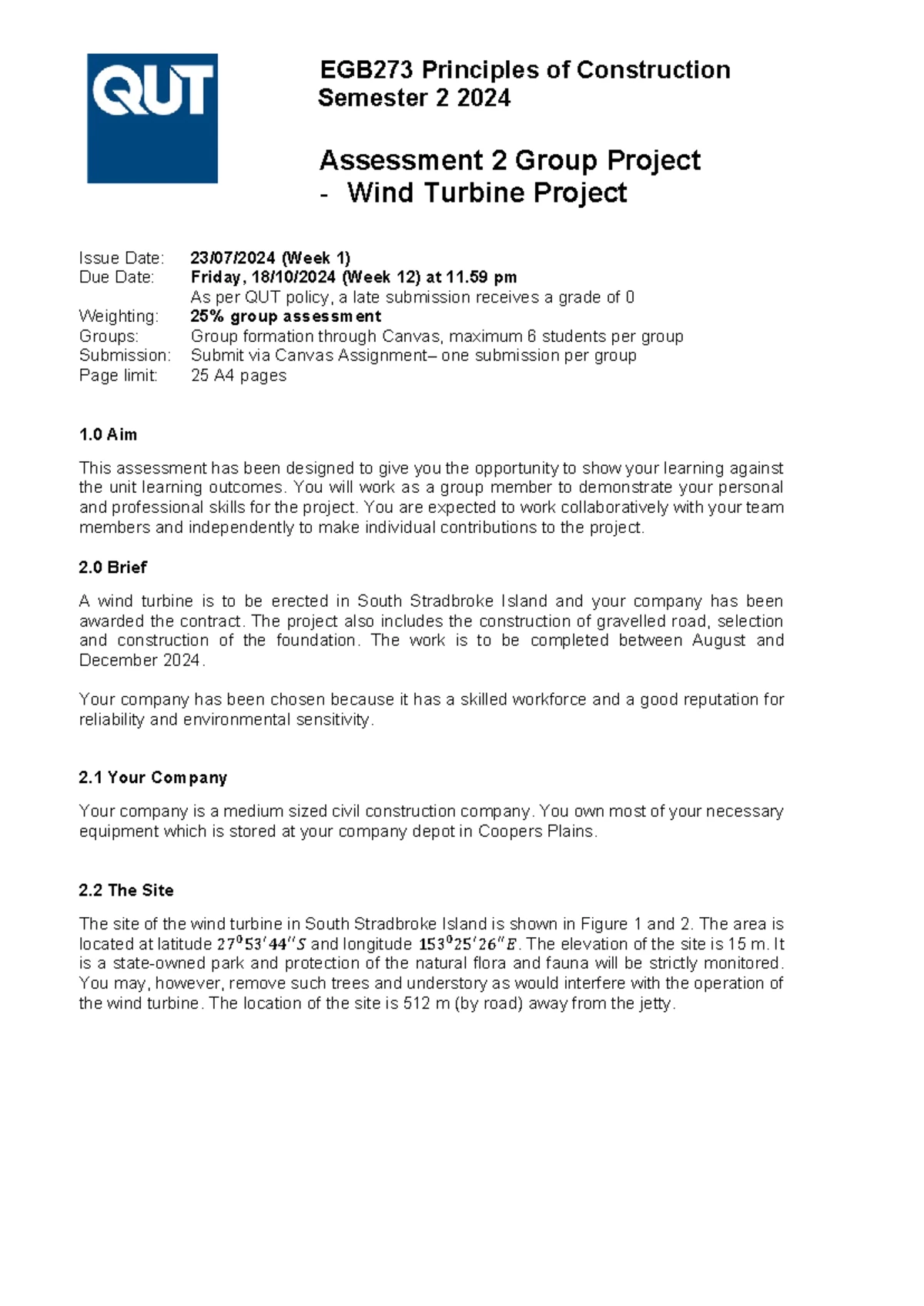 EGB273 week 7 revision - EGB273 Principles of Construction - Week 7 ...