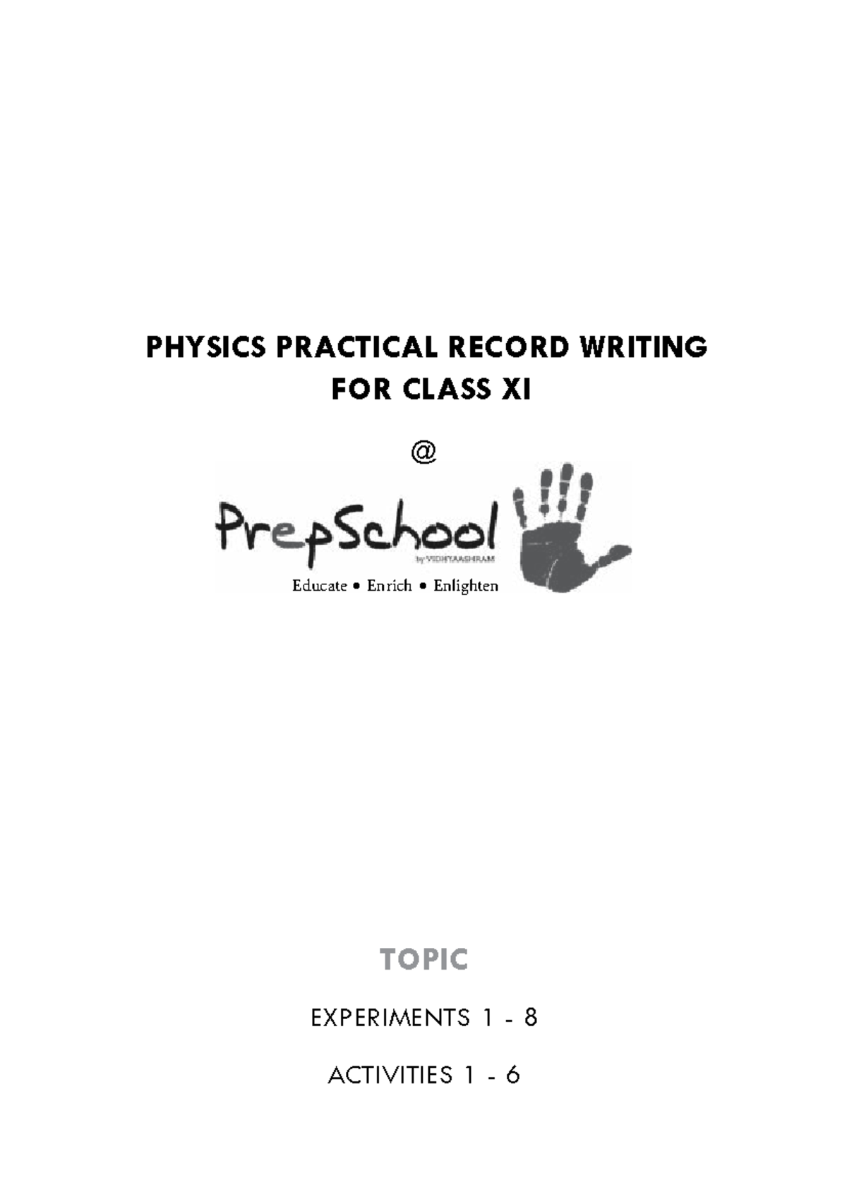 Physics Practical Record for Class XI (627453446) - Studocu