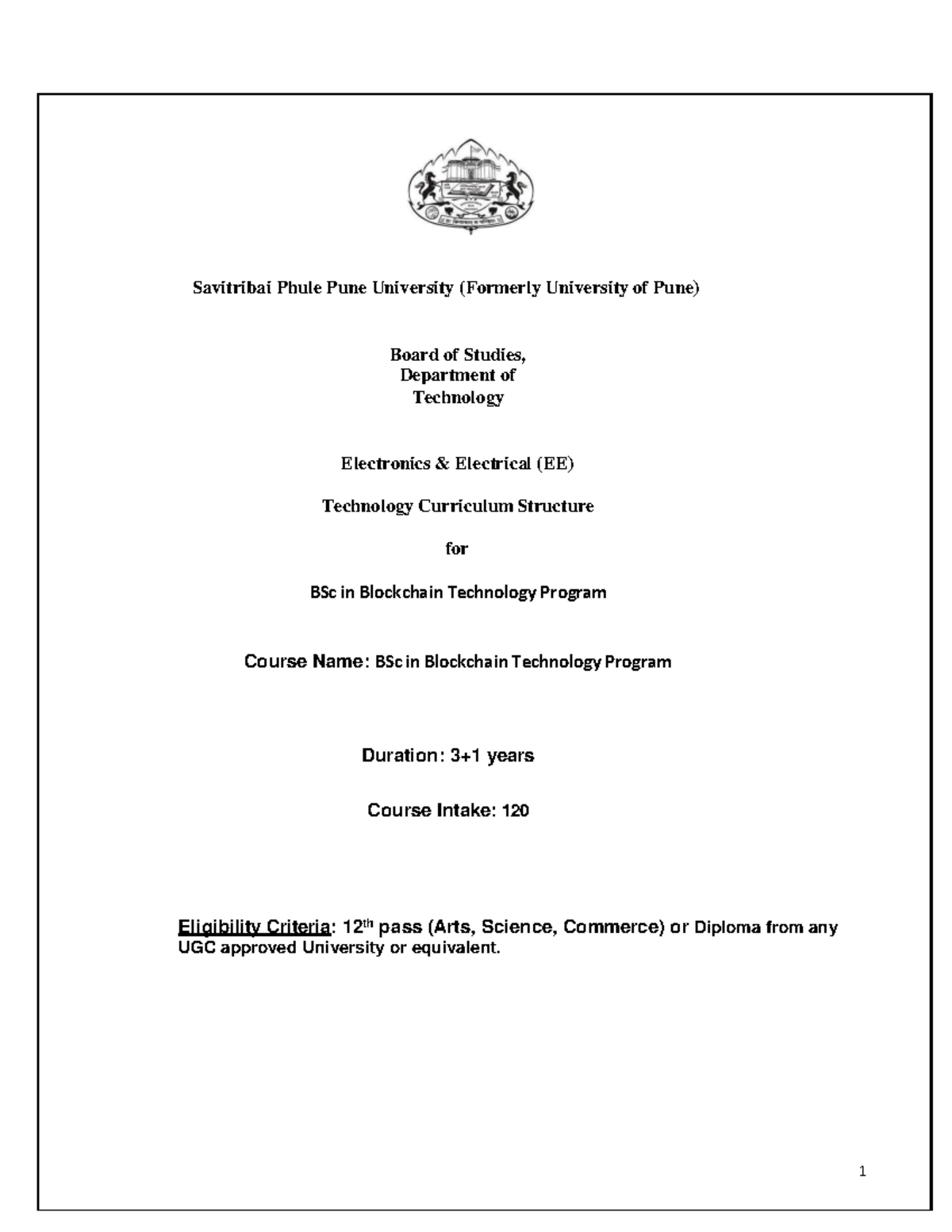 BSc in Blockchain Technology Curriculum Structure Overview - Studocu