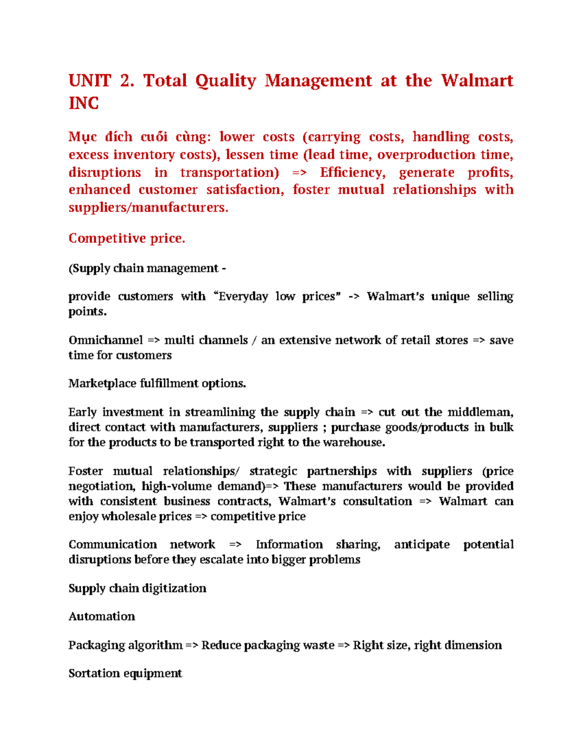 CHUẨN BỊ CHO Summary VÀ TQM - UNIT 2. Total Quality Management at the ...