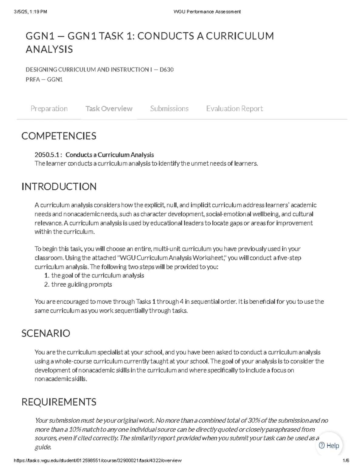 D629 Pacing Guide: Reflective Practitioner Course Tasks Overview - Studocu