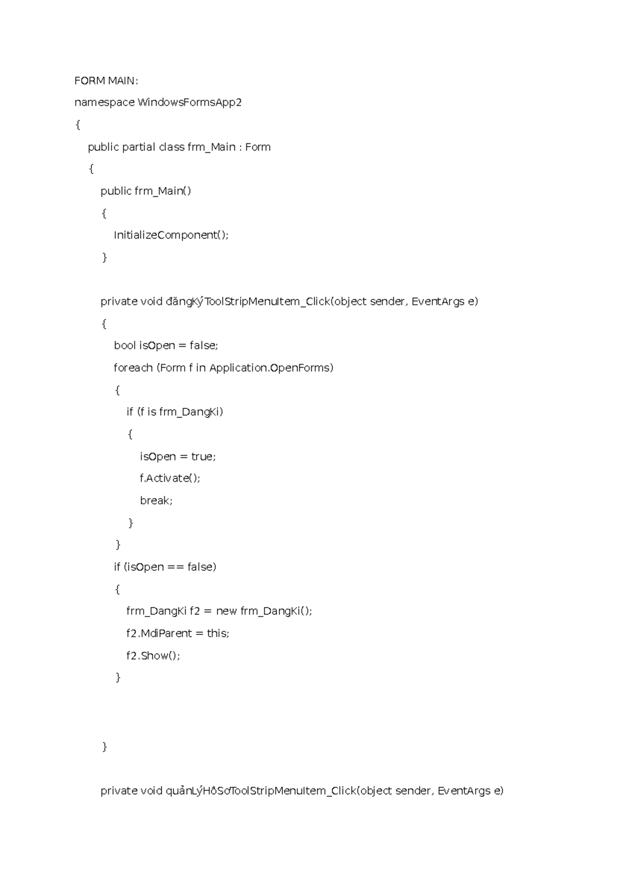 FORM MAIN: C# Windows Forms Application - 123 - Studocu