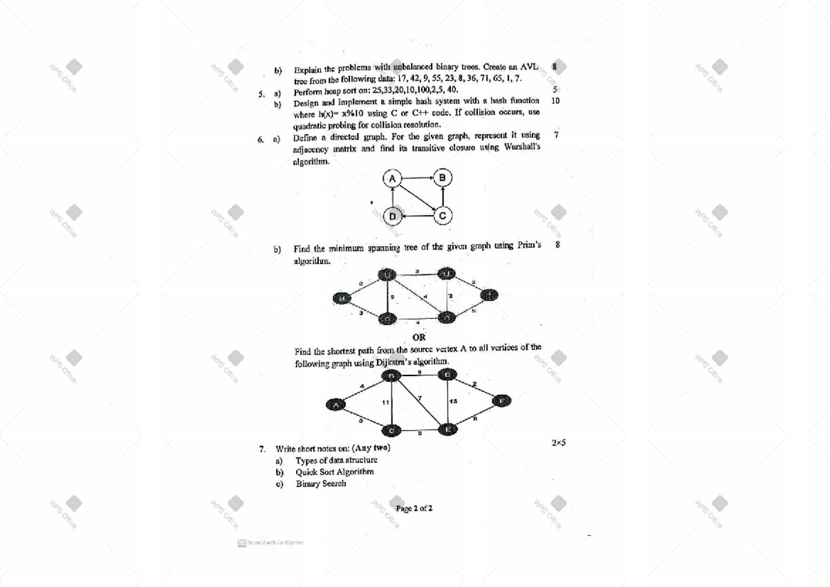 CS Set 1 - AVL Trees, Heap Sort, and Graph Algorithms - Studocu